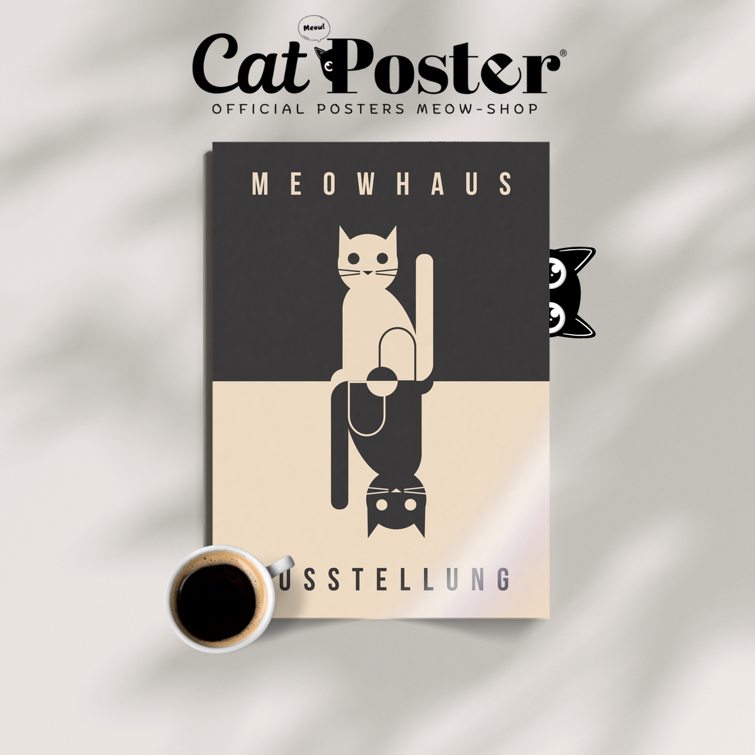 Bauhaus Cat Minimalist Mirror