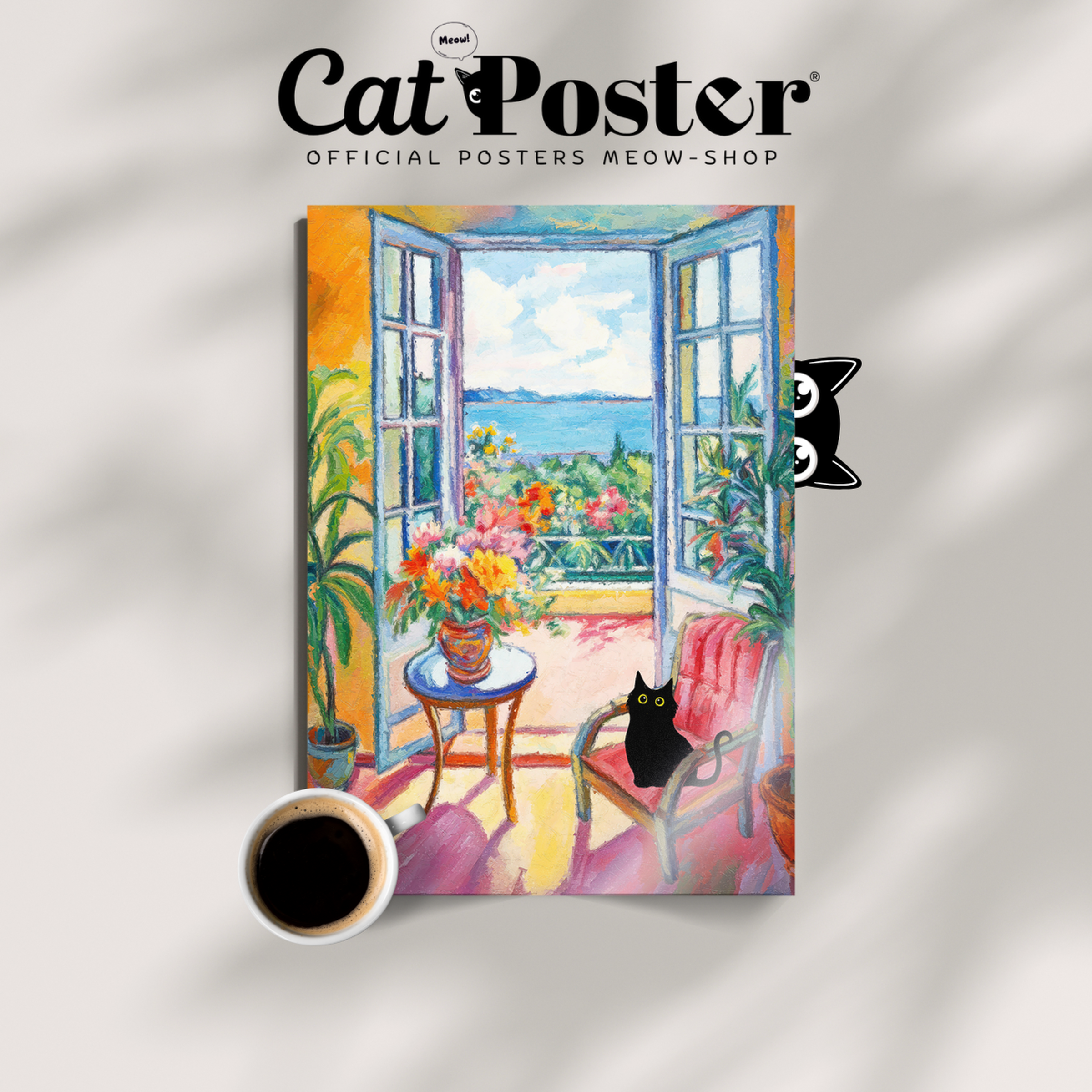 Black Cat By Matisse Open Window