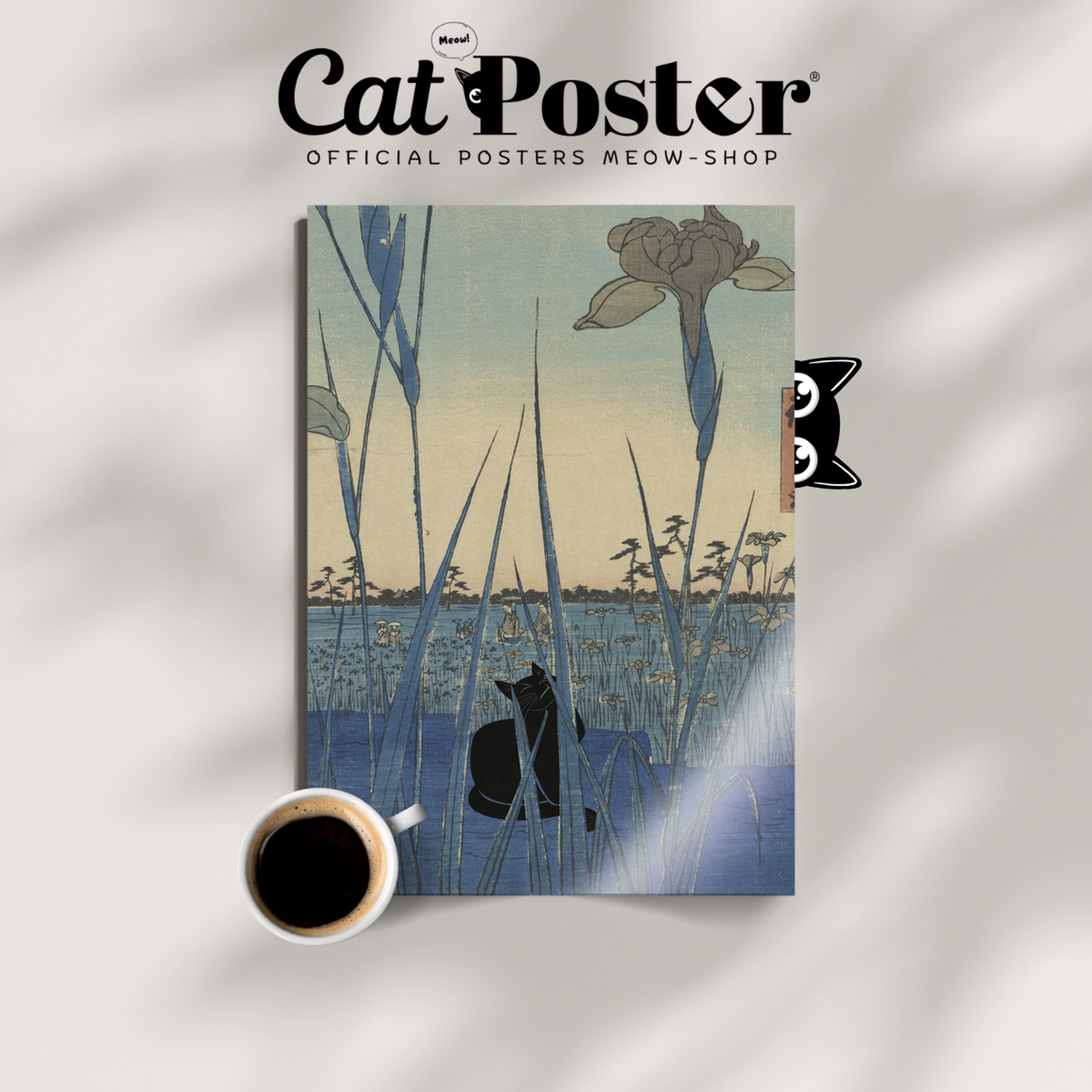 Black Cat X Hiroshige Irises At Horikiri