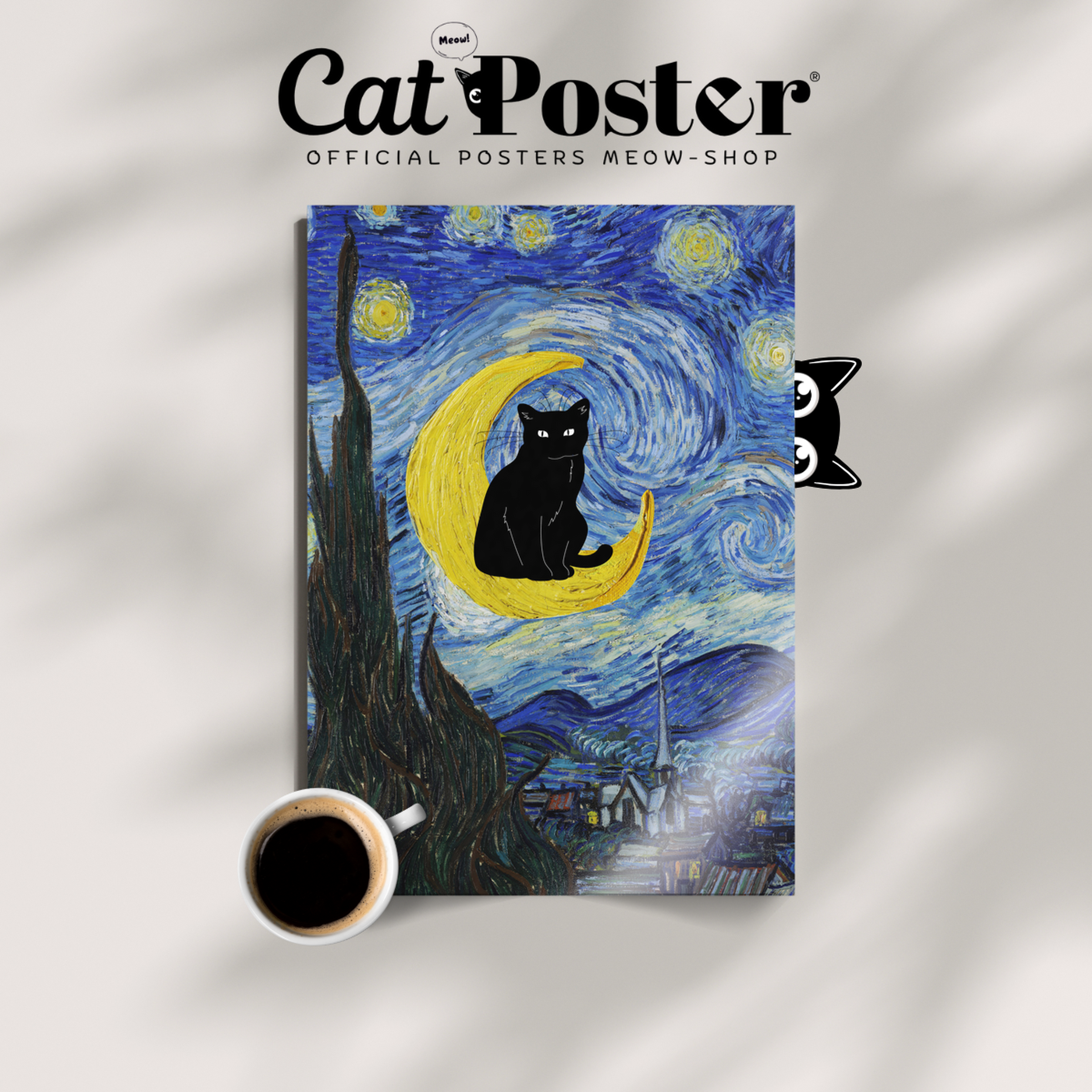 Black Cat X Van Gogh The Starry Night