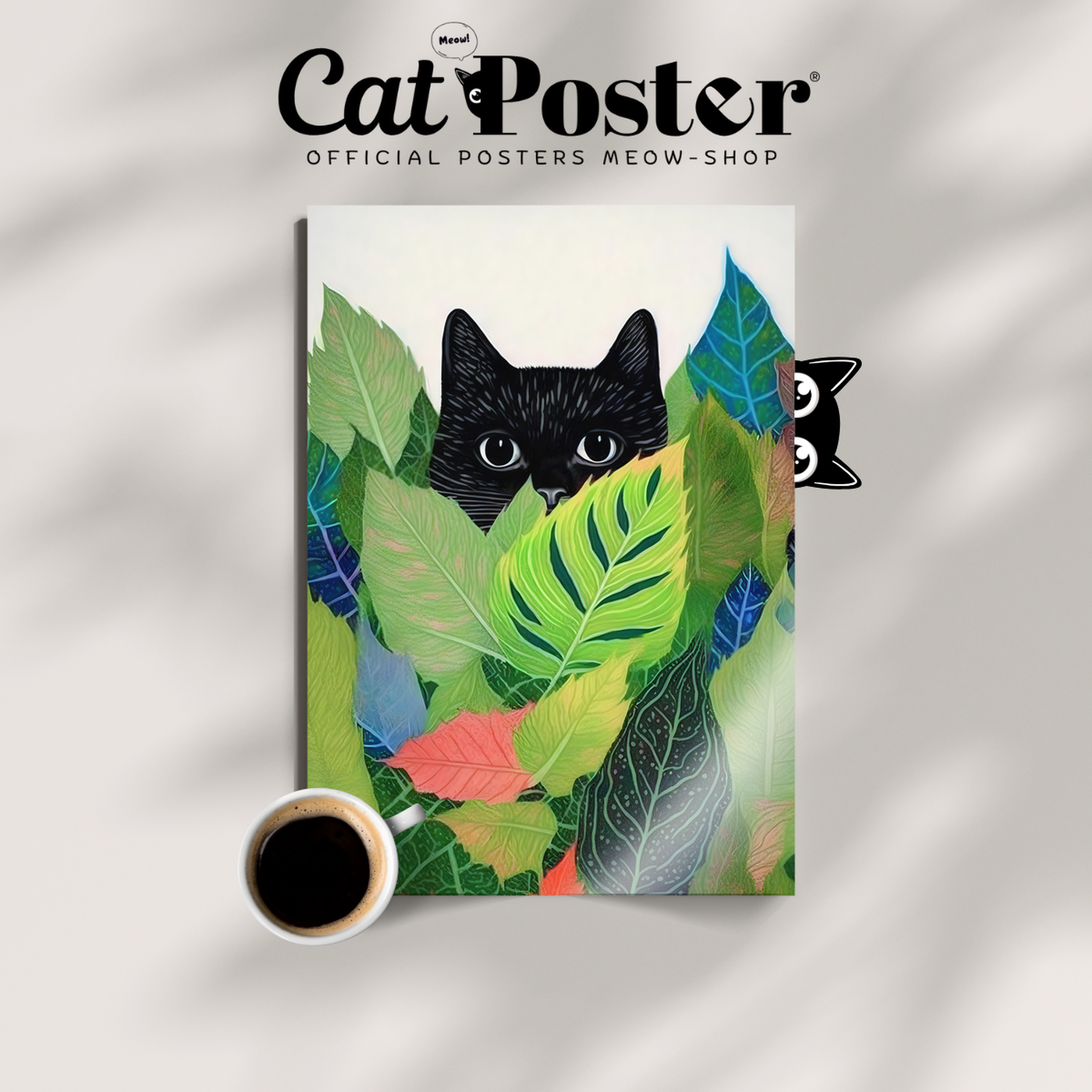 Cat Hiding In Leaves