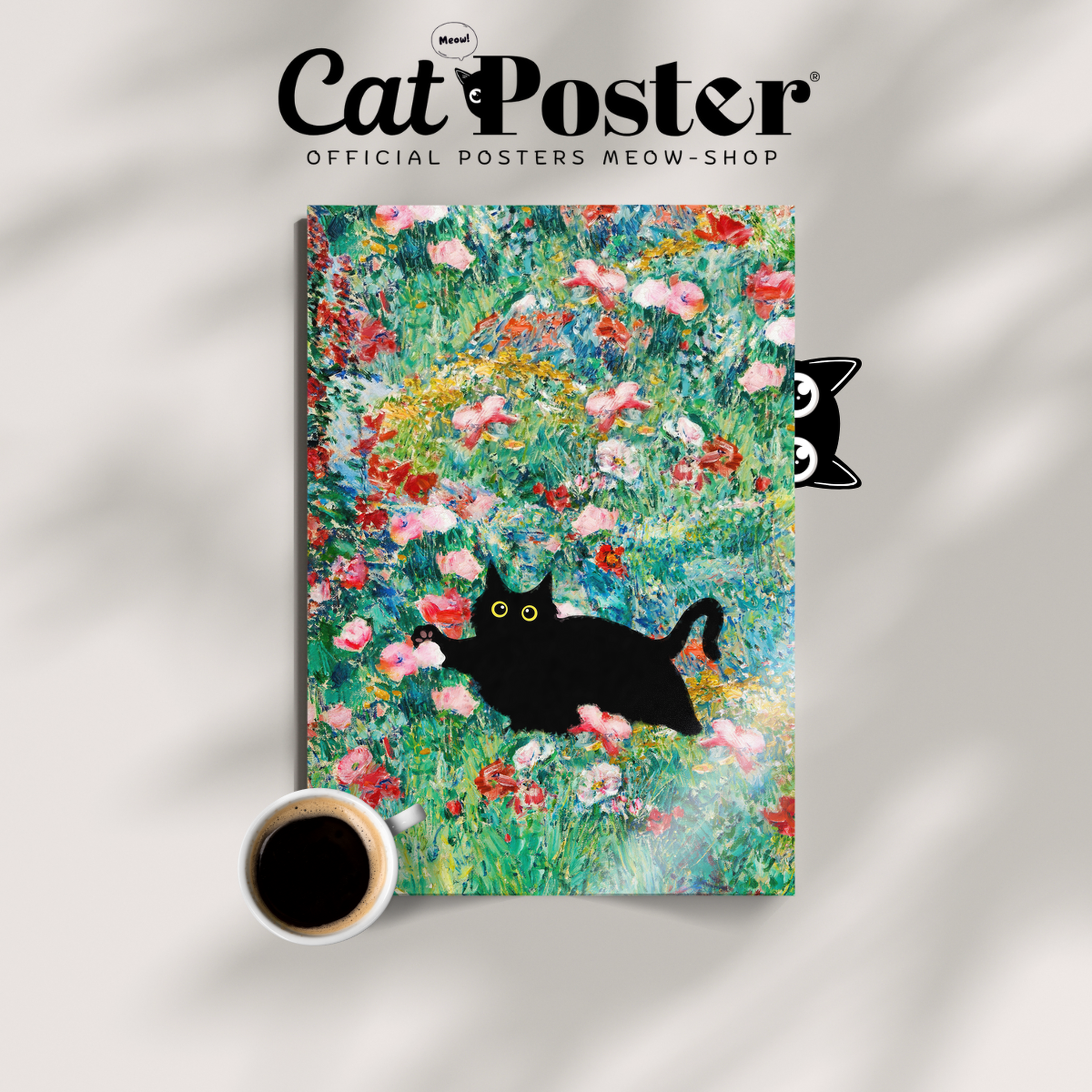 Cat In Monet Poppy Field