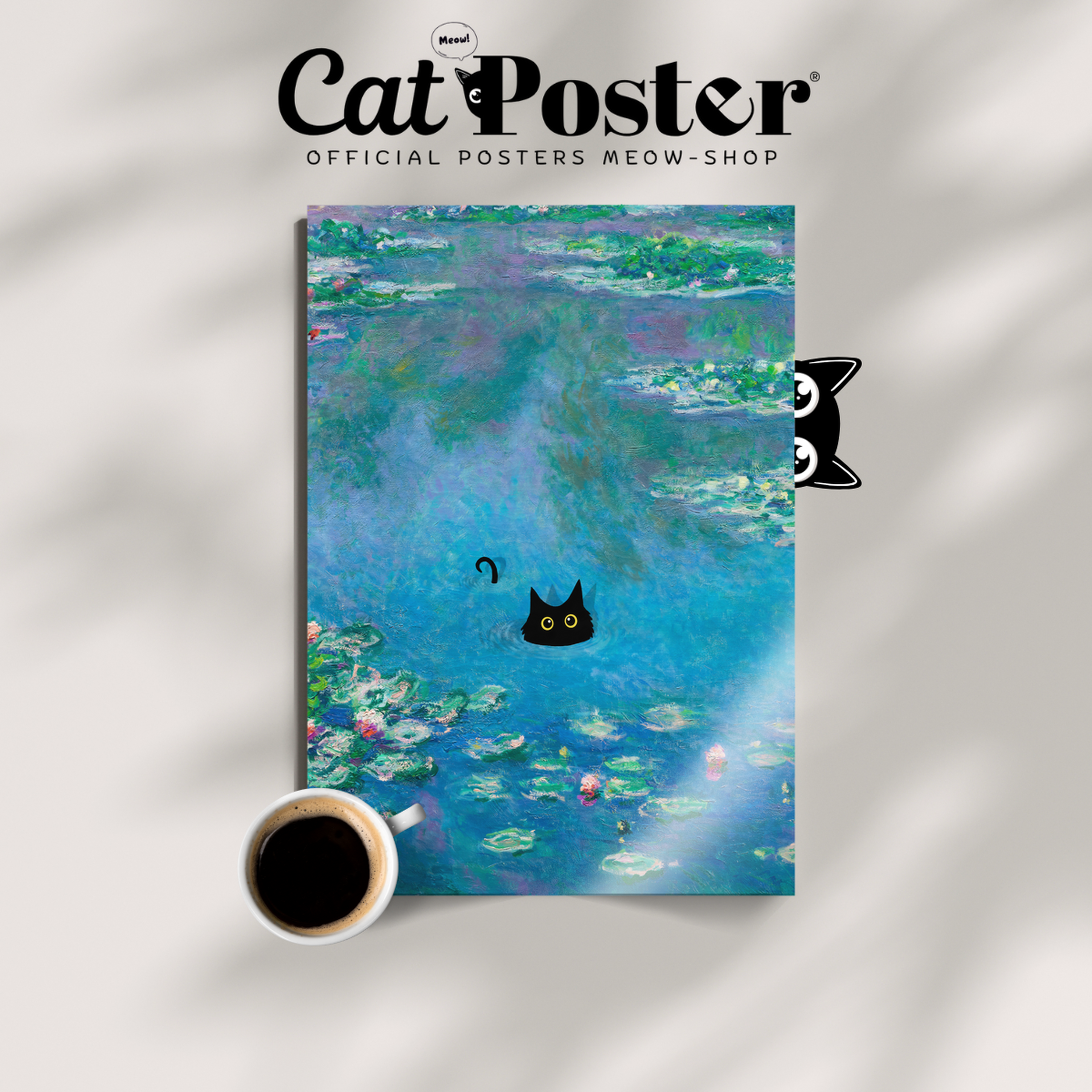 Cat In Monet Water Lilies