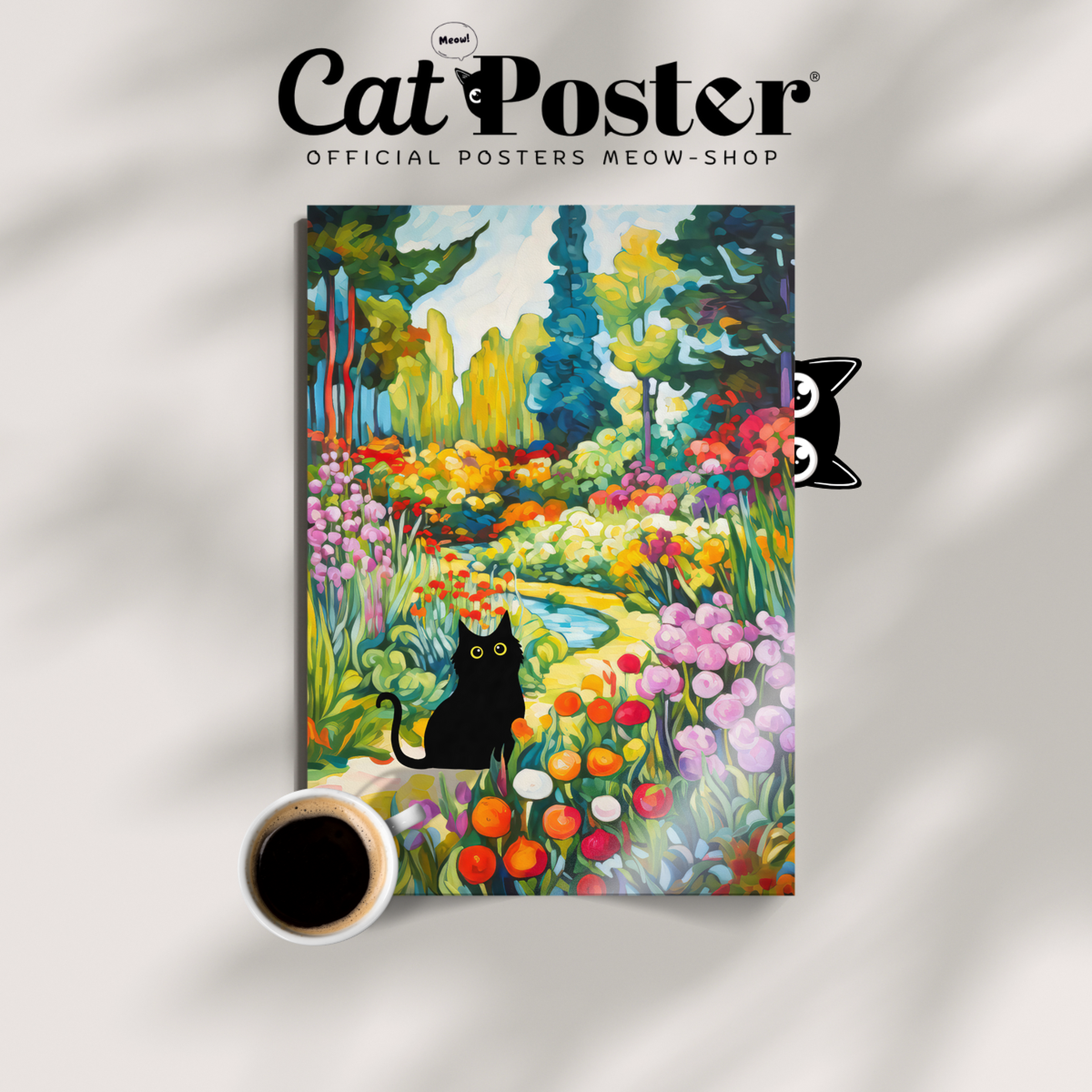 Cat In Renoir Blooming Garden