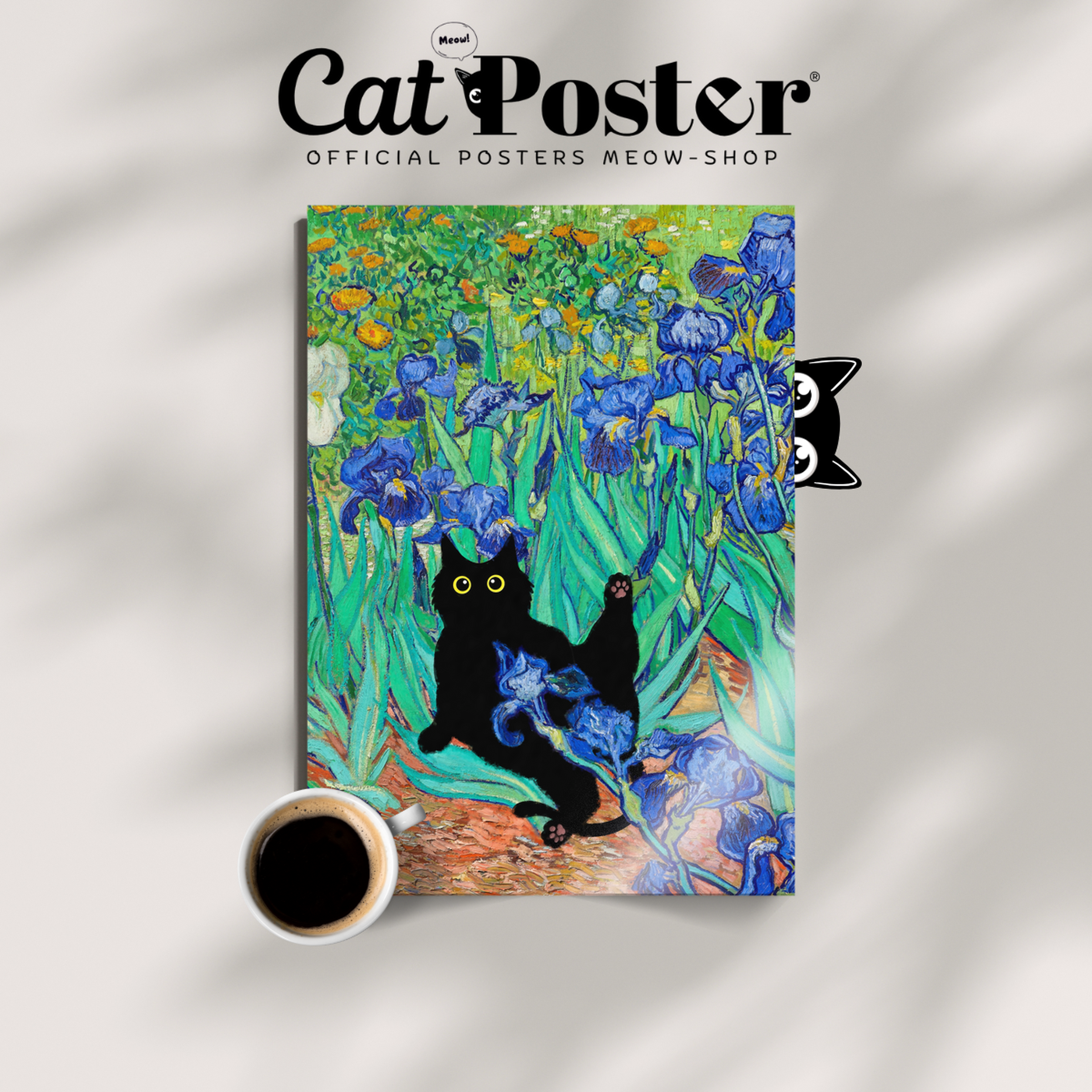 Cat In Van Gogh Irises