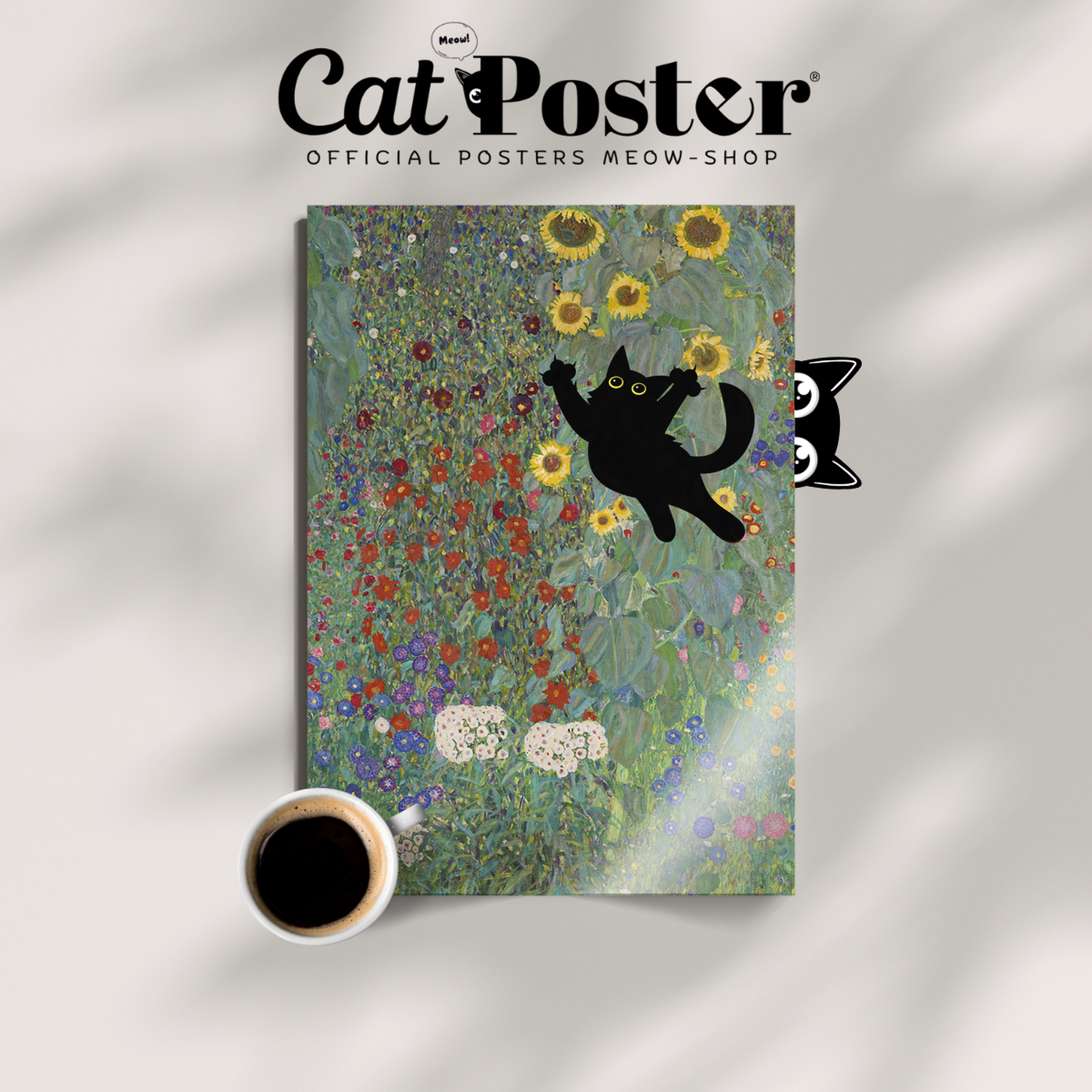 Cat Jump X Klimt Farm Garden With Sunflowers