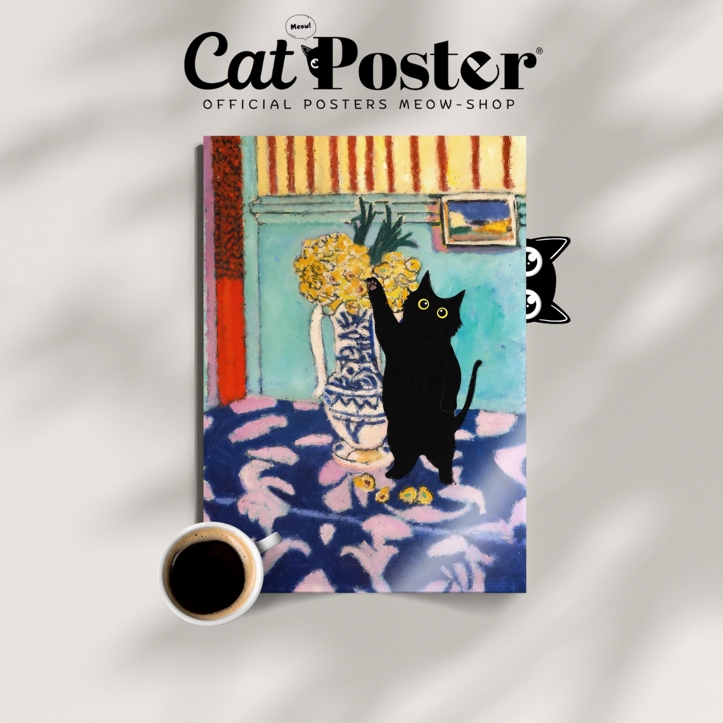 Cat Matisse Interior Flowers
