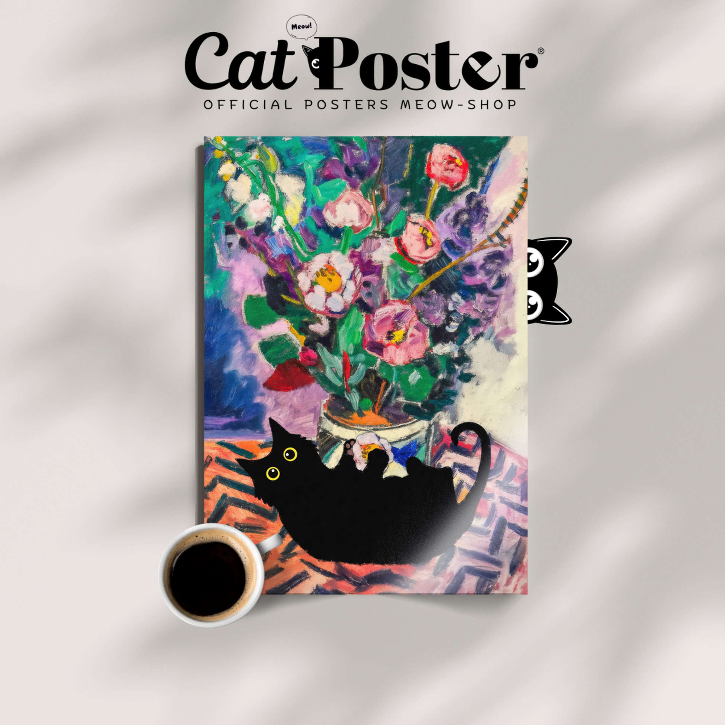 Cat Matisse Vase Of Flowers