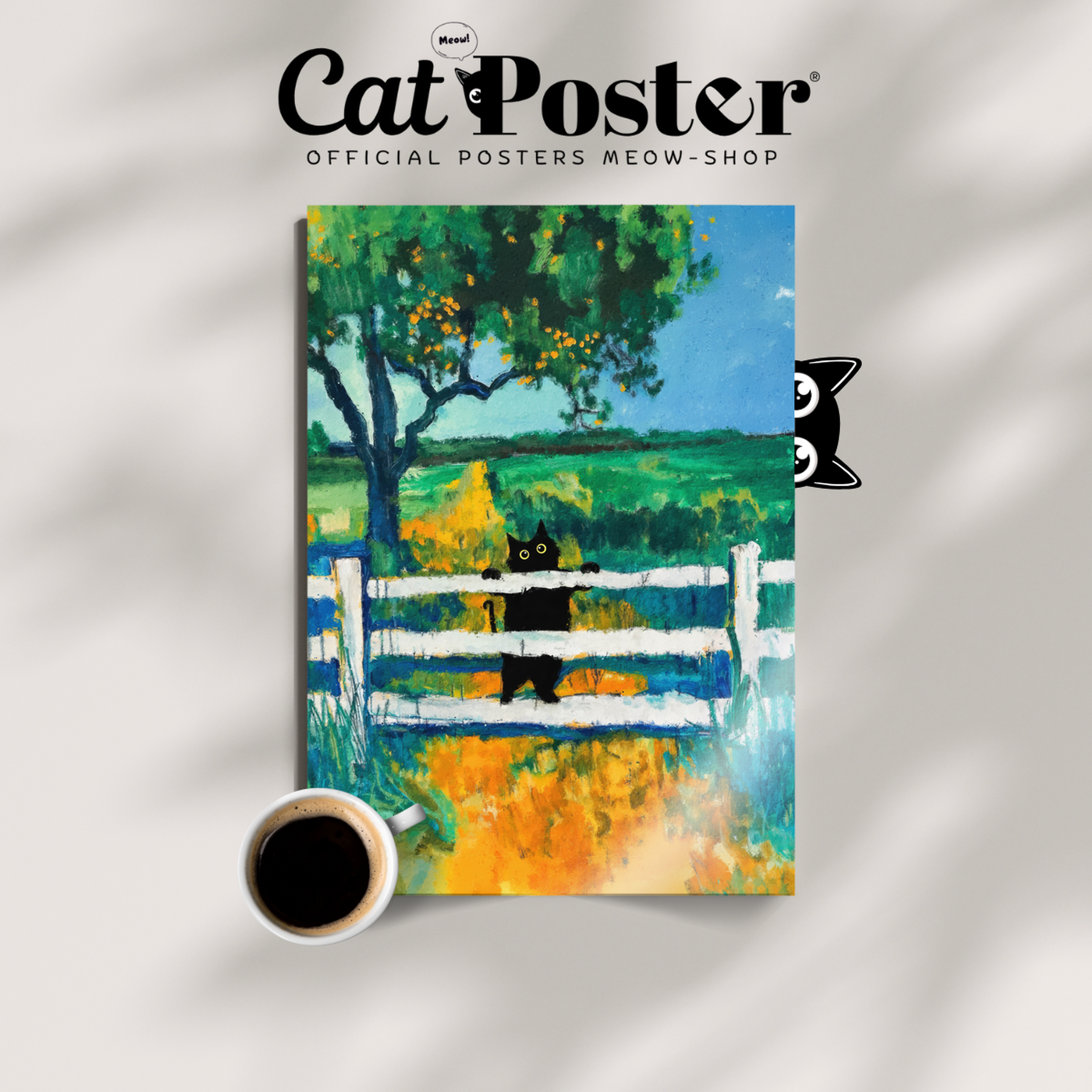 Cat On A Countryside Fence