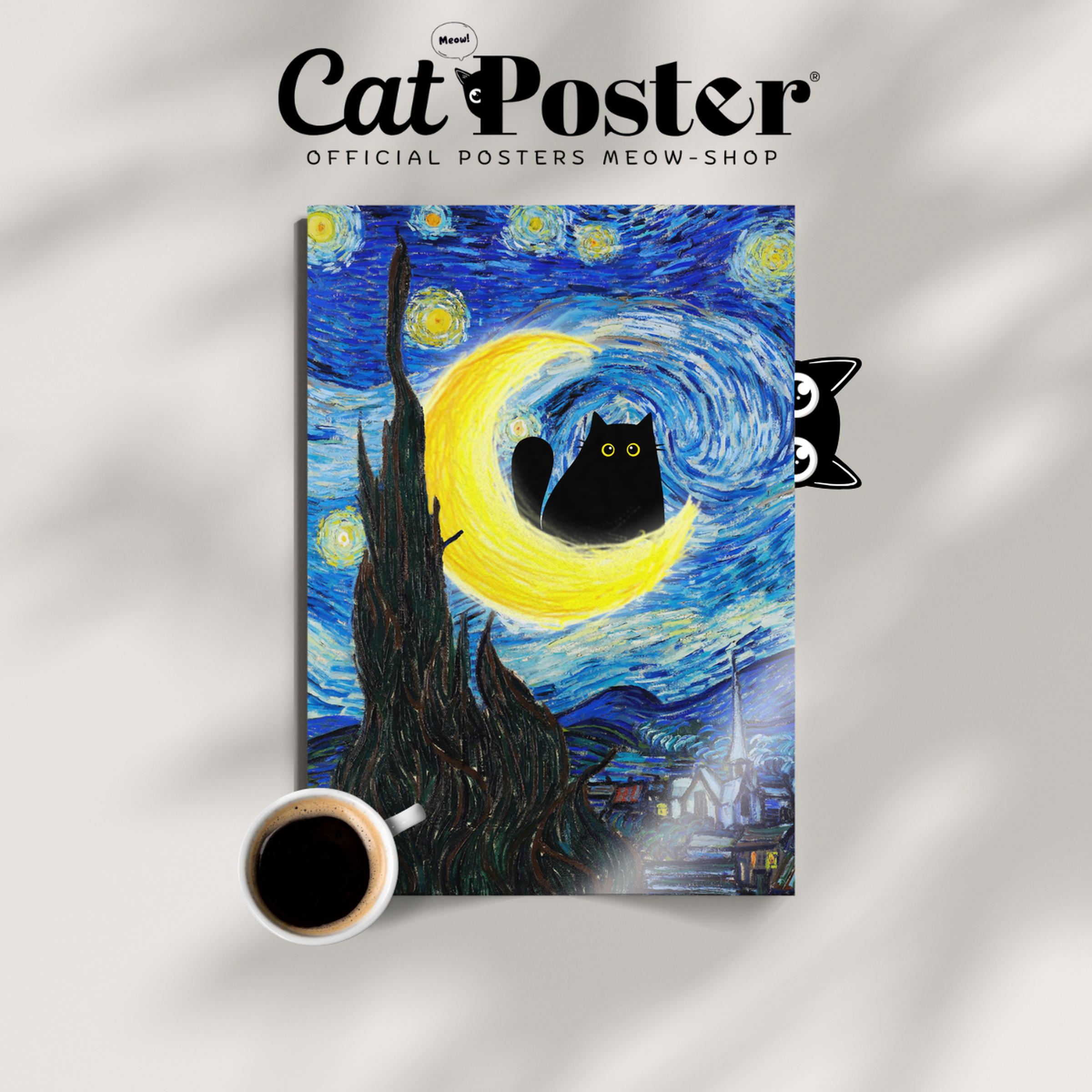 Cat Starry Night 1 2