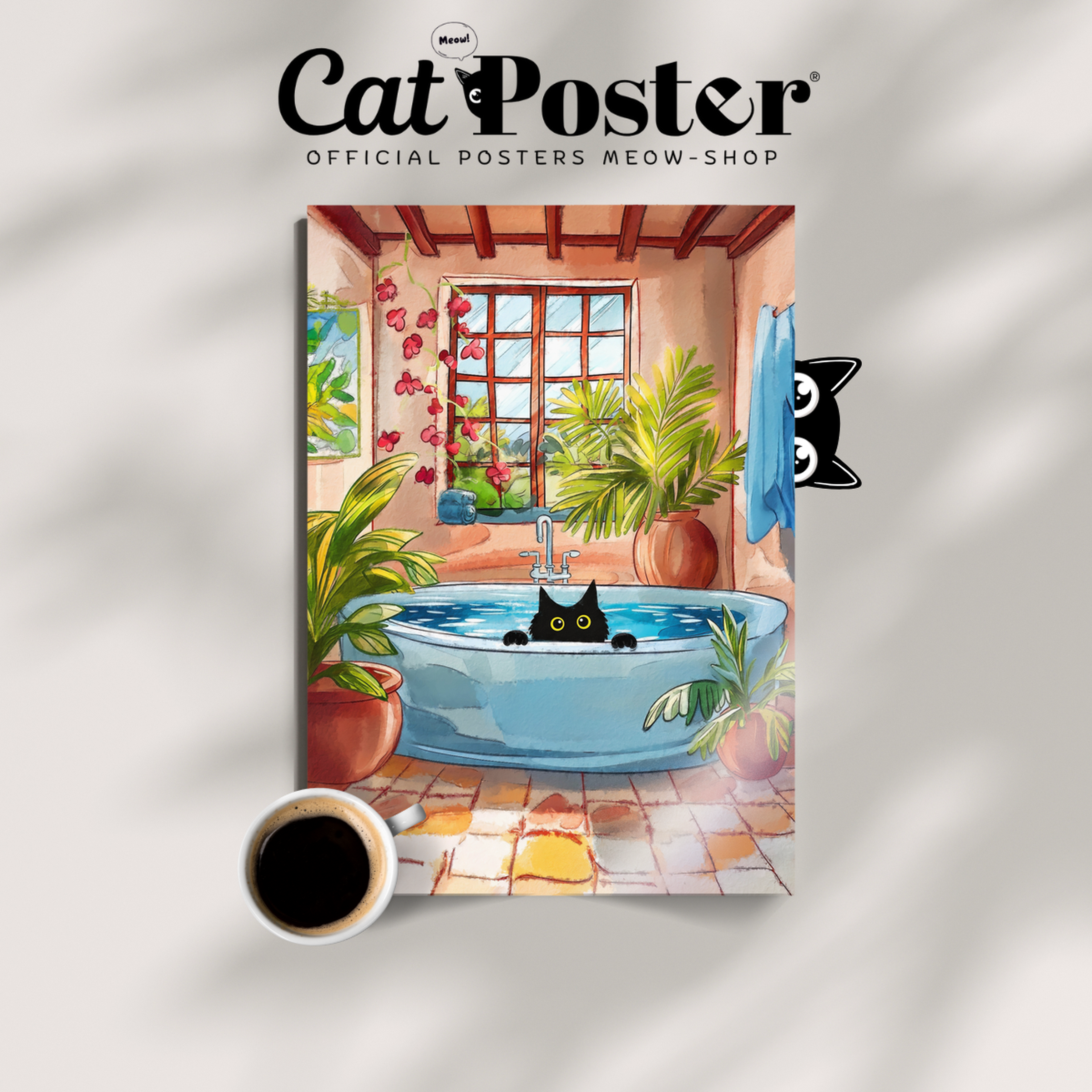 Cat Tropical Bathroom