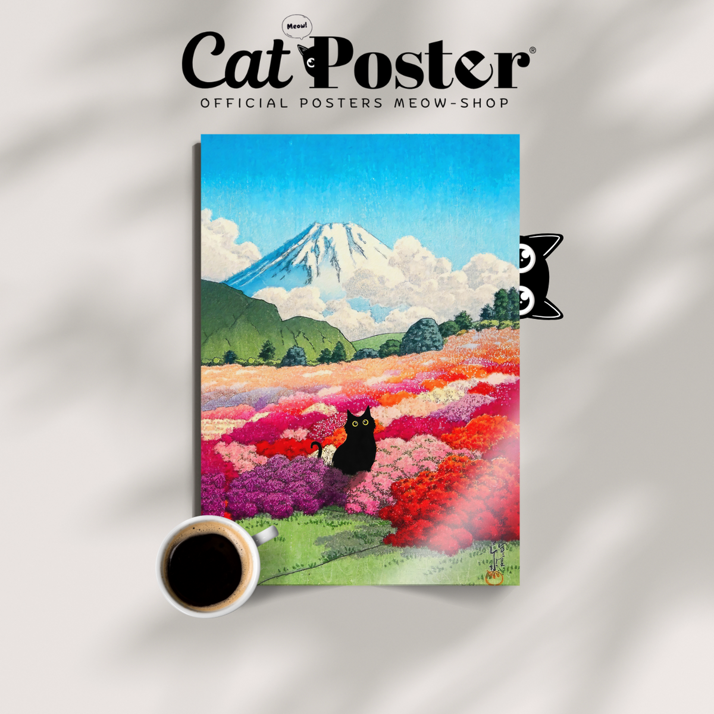 Cat With Mount Fuji