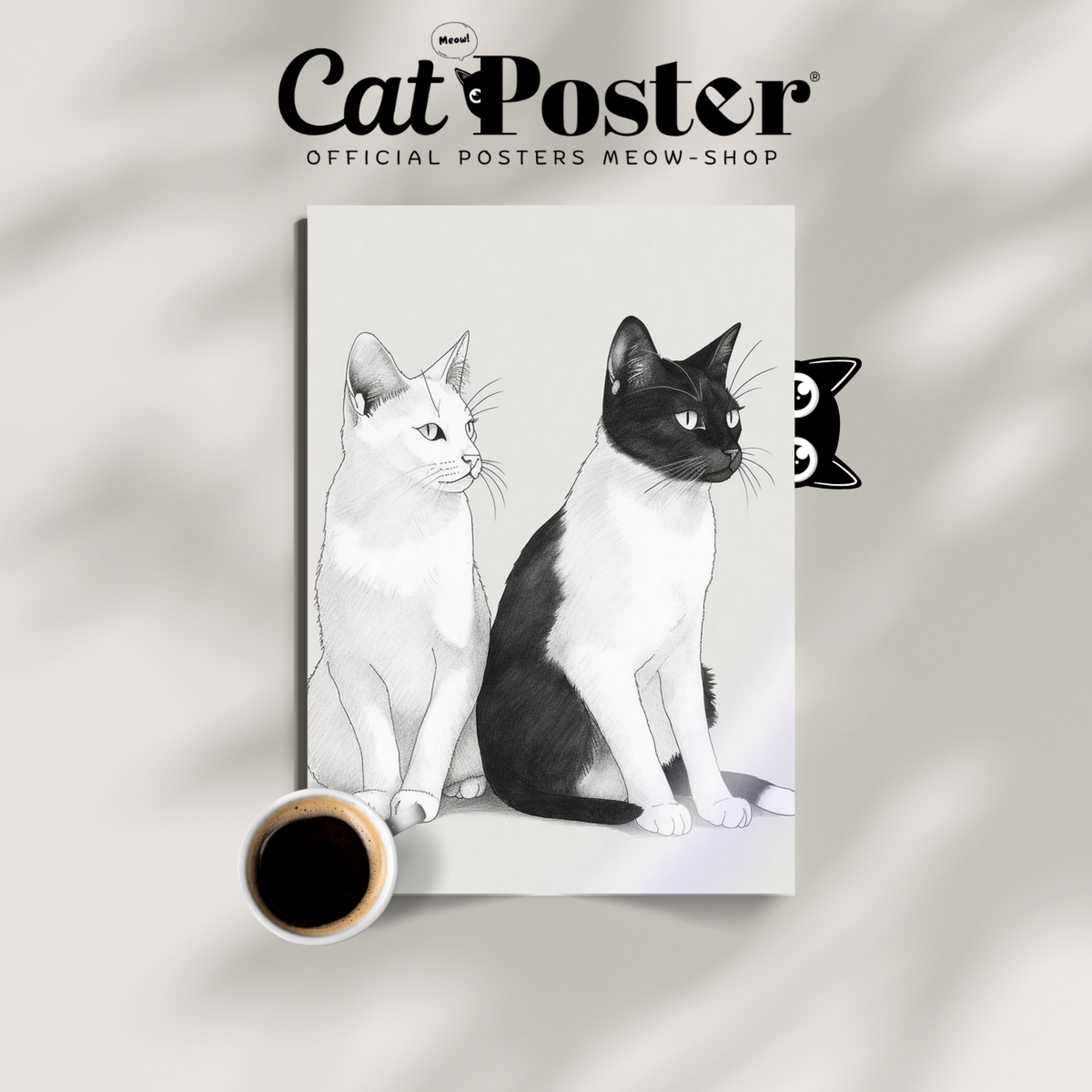 Cats Black White Duo