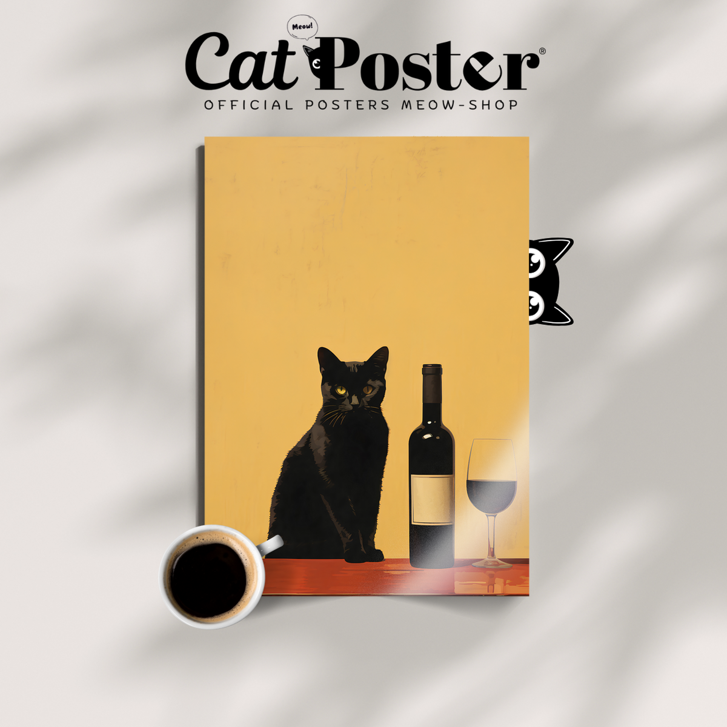 Charming Cat With Wine