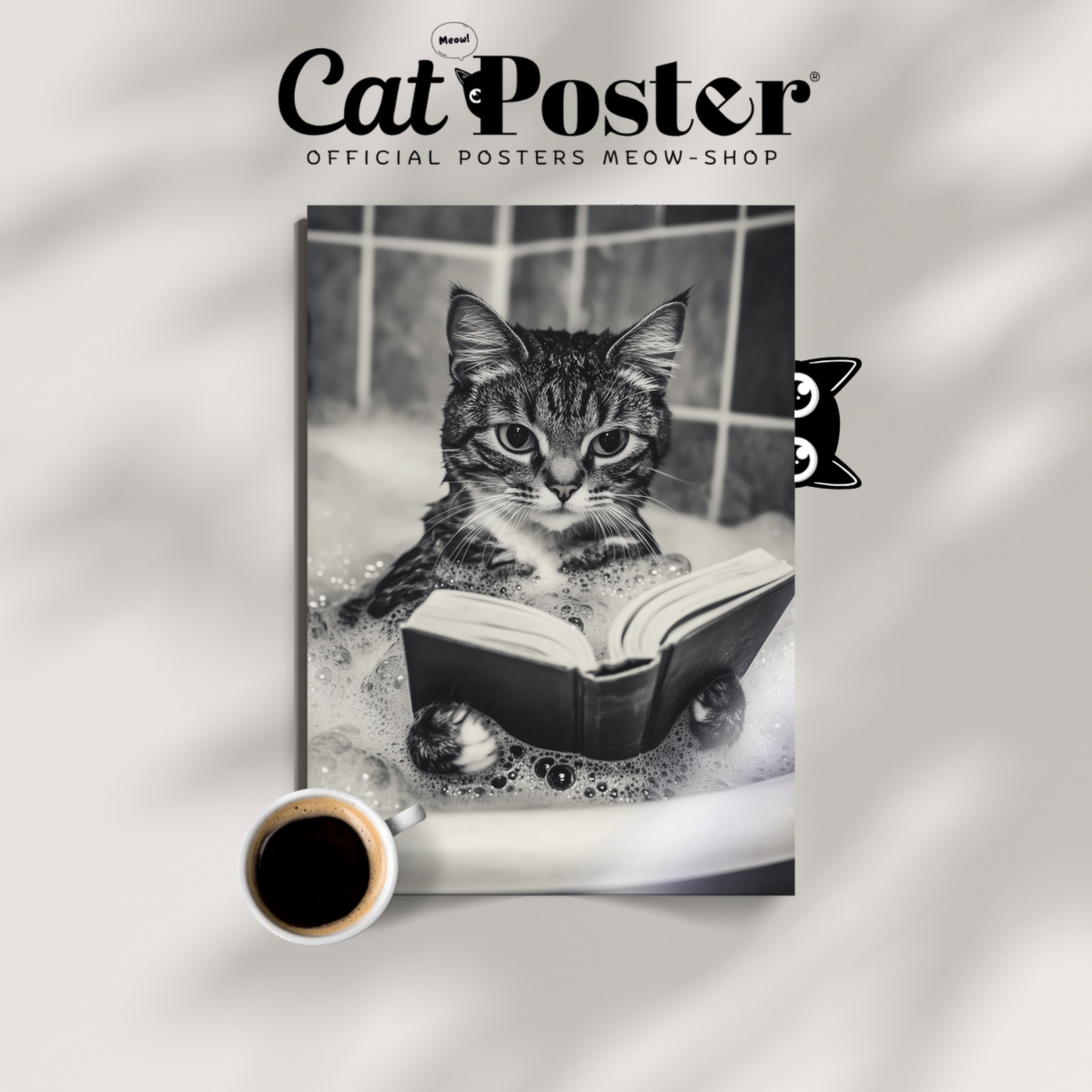 Cozy Cat Bathtub Reading