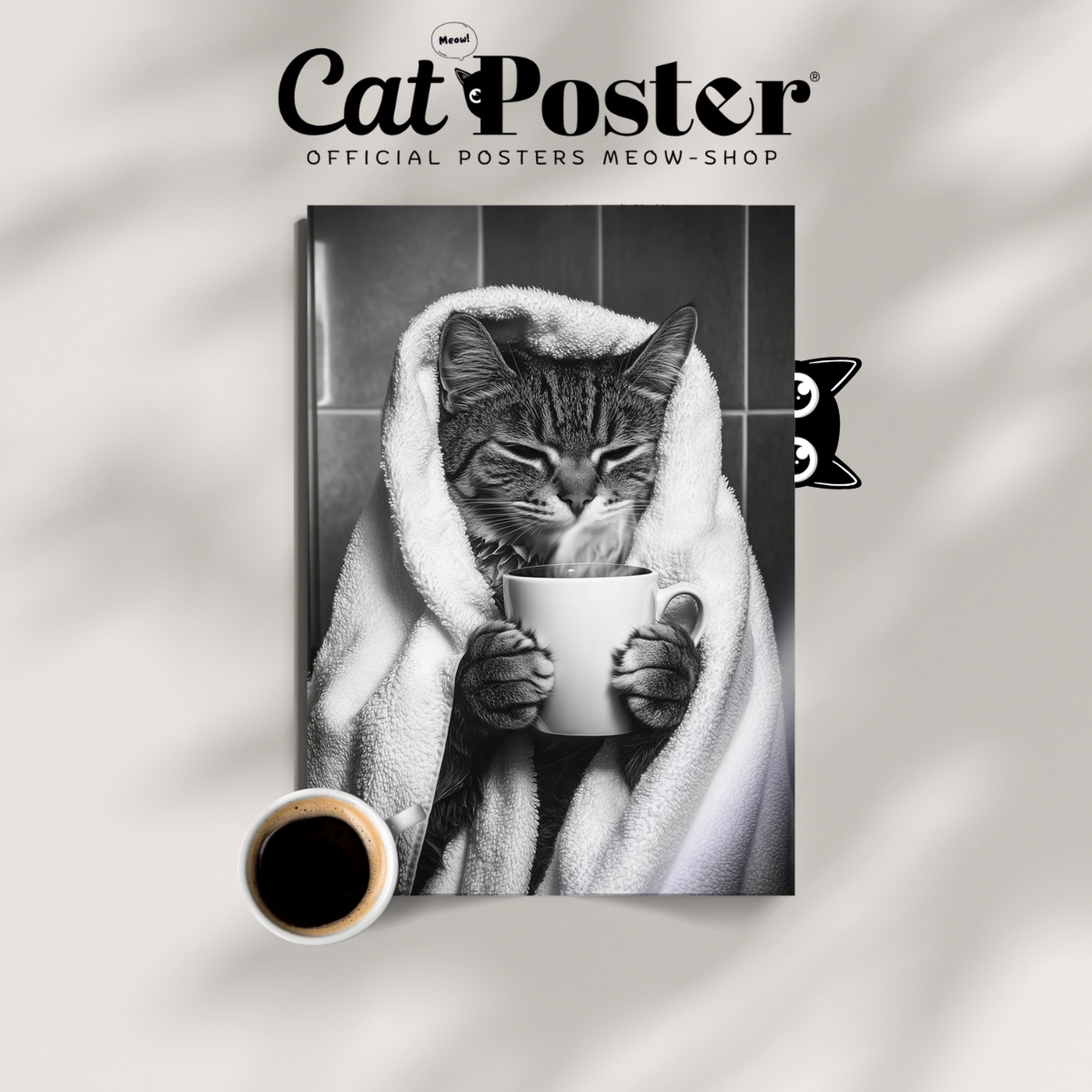 Cozy Cat Coffee Time