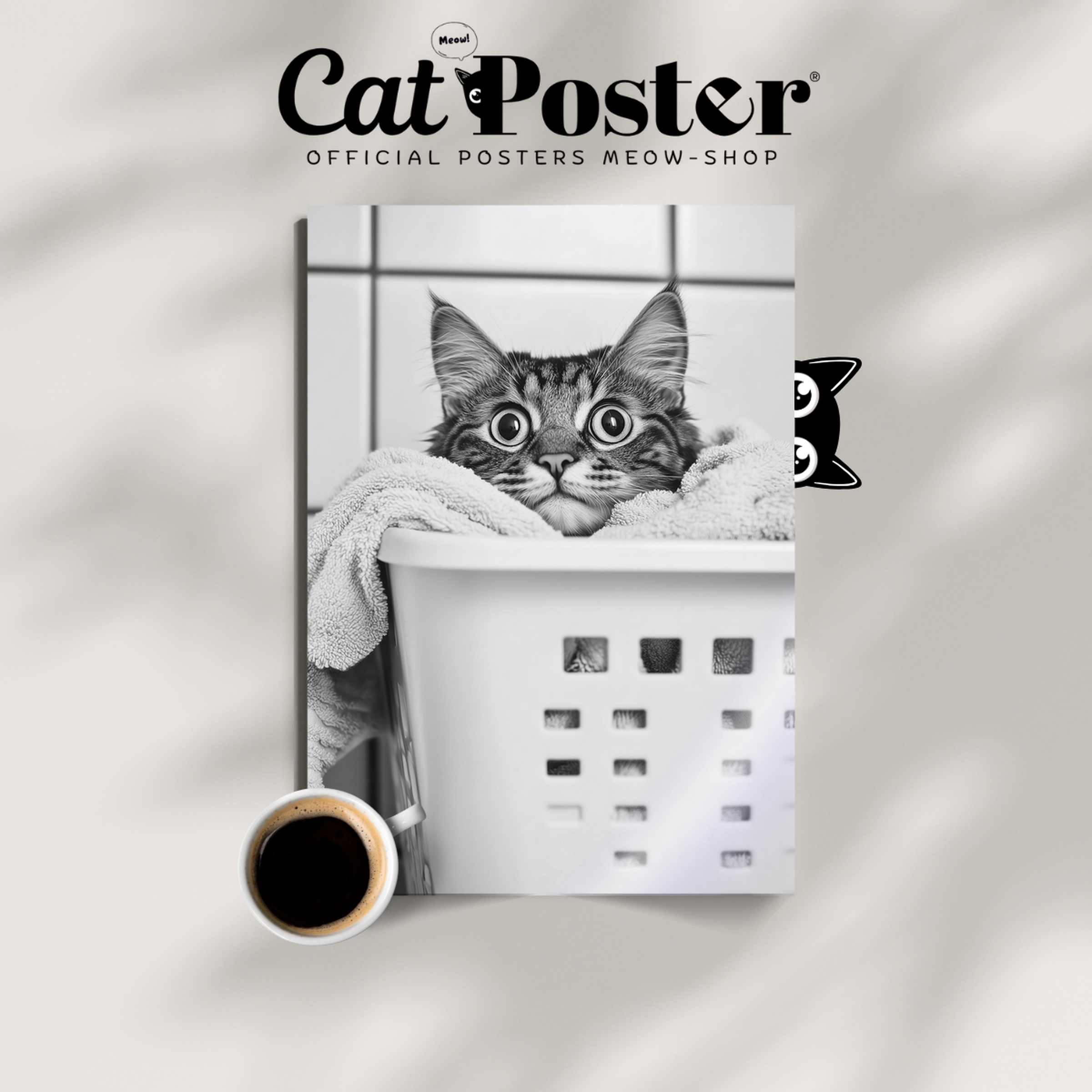 Cozy Cat Laundry Peek