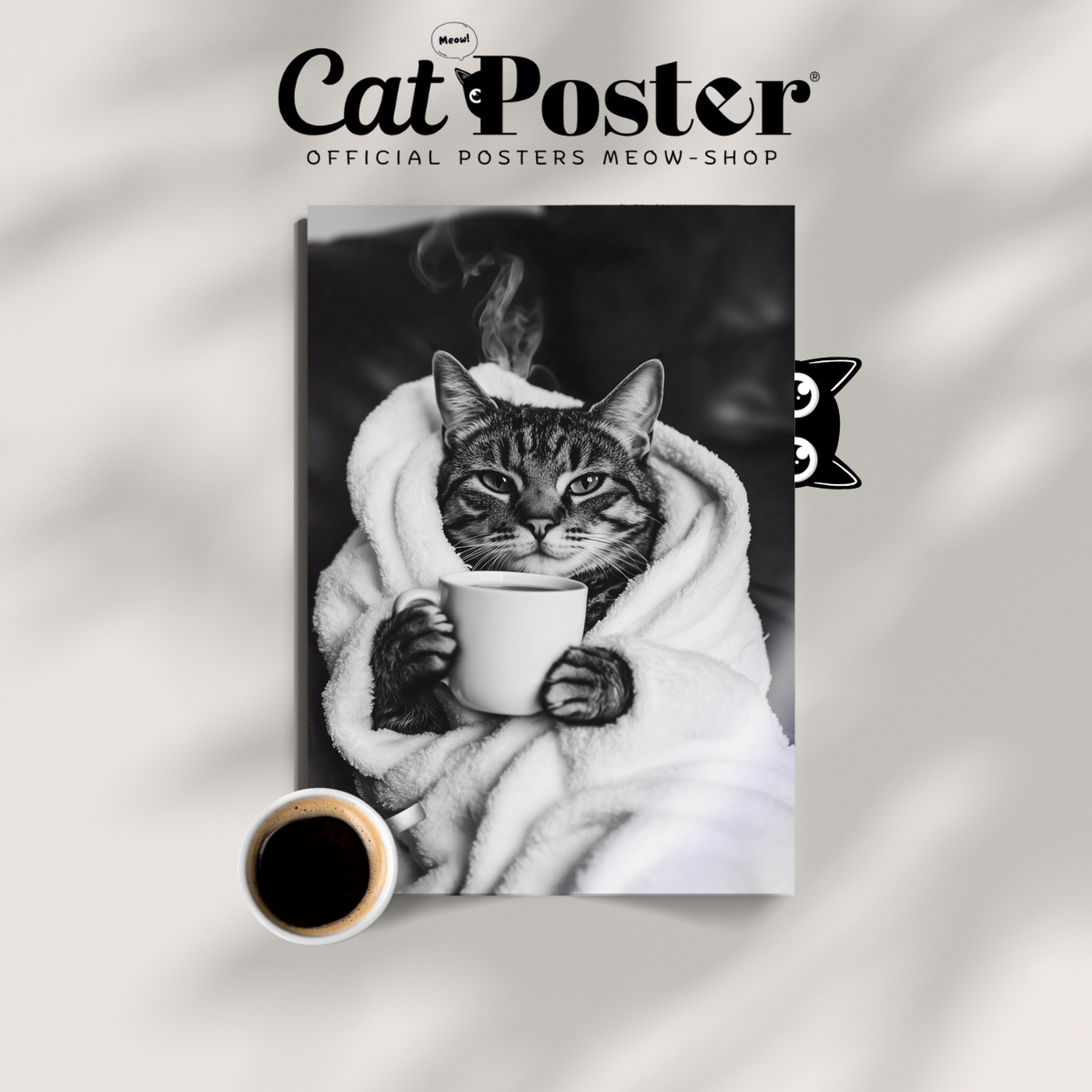 Cozy Cat Morning Coffee