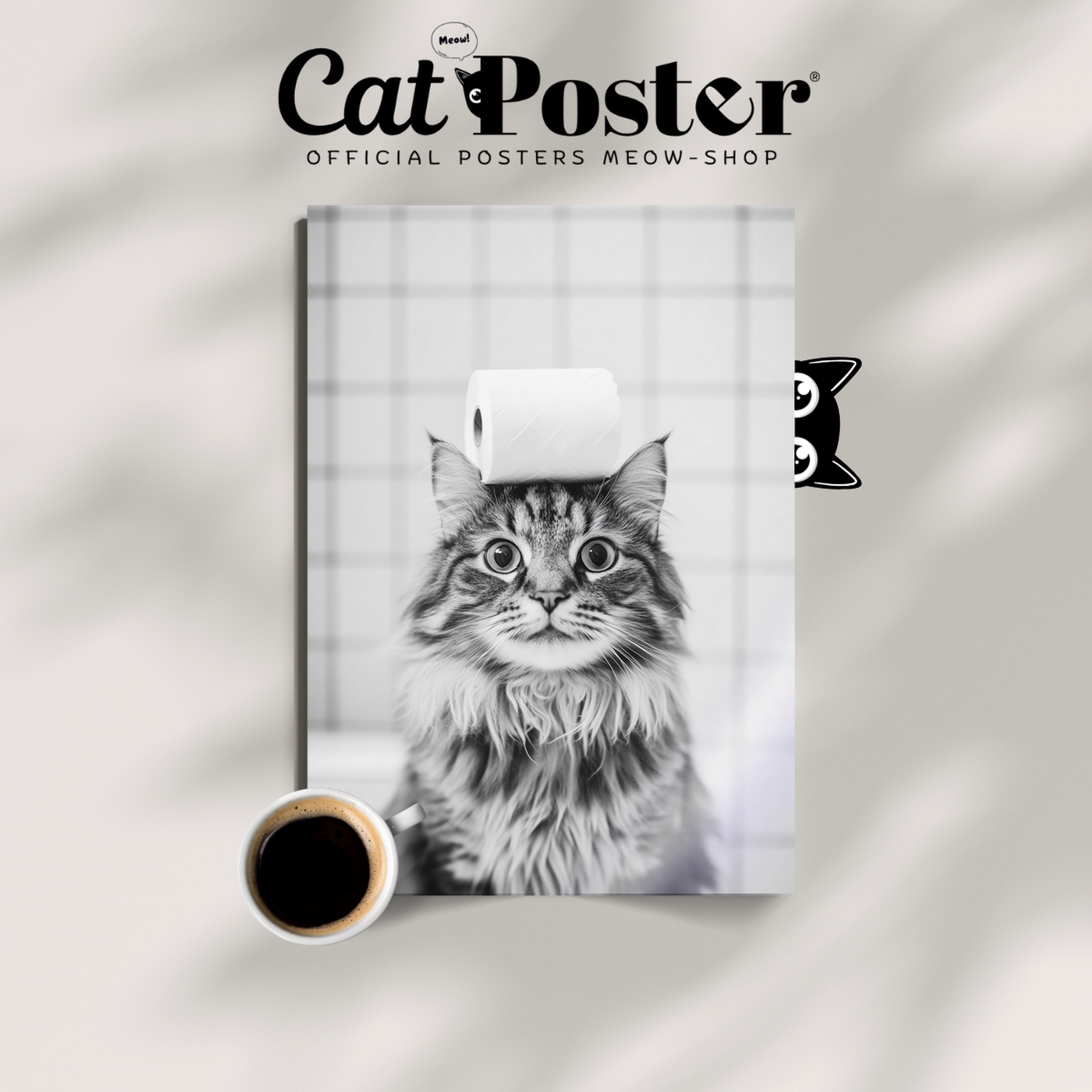 Cozy Cat Toilet Paper Look