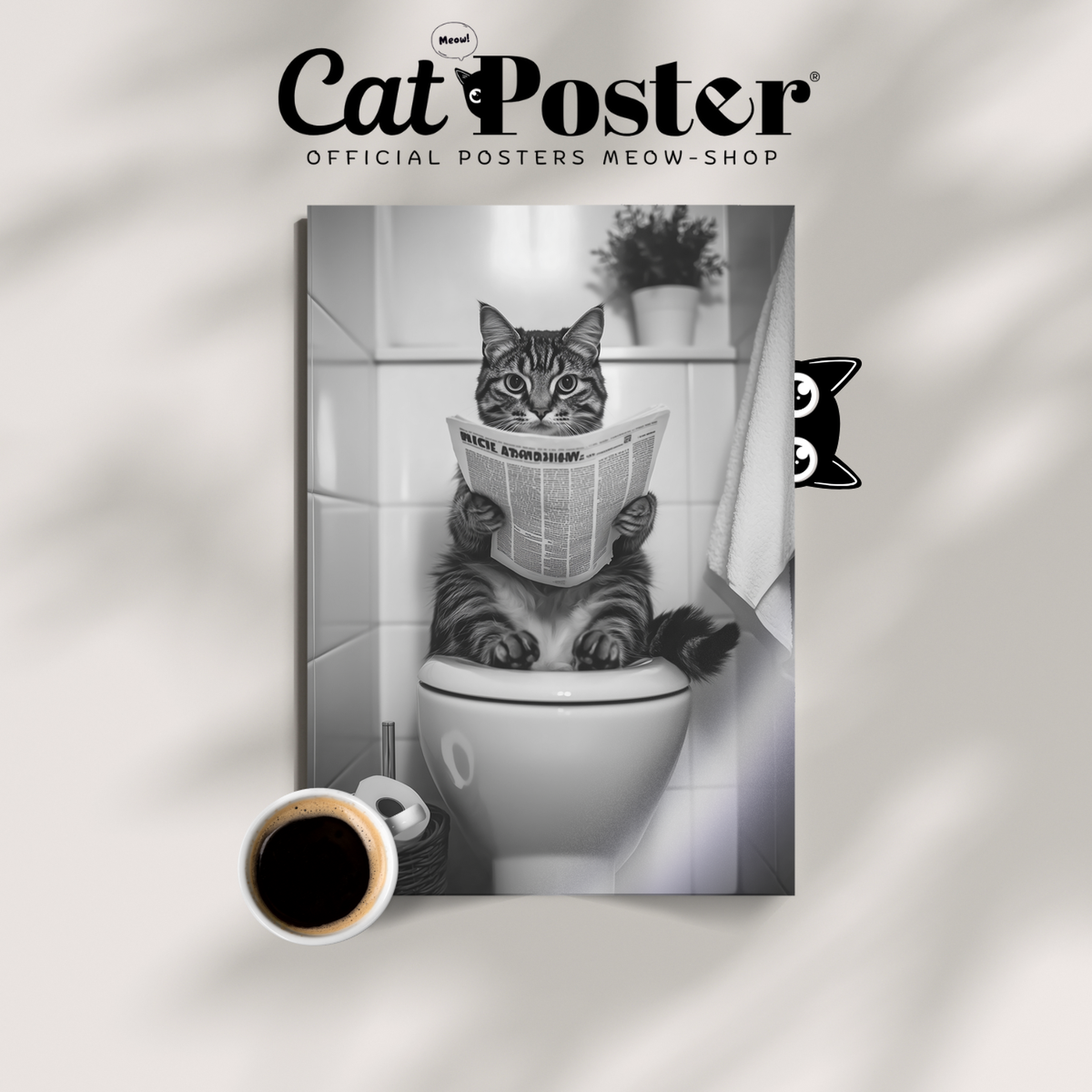 Cozy Cat Toilet Reader