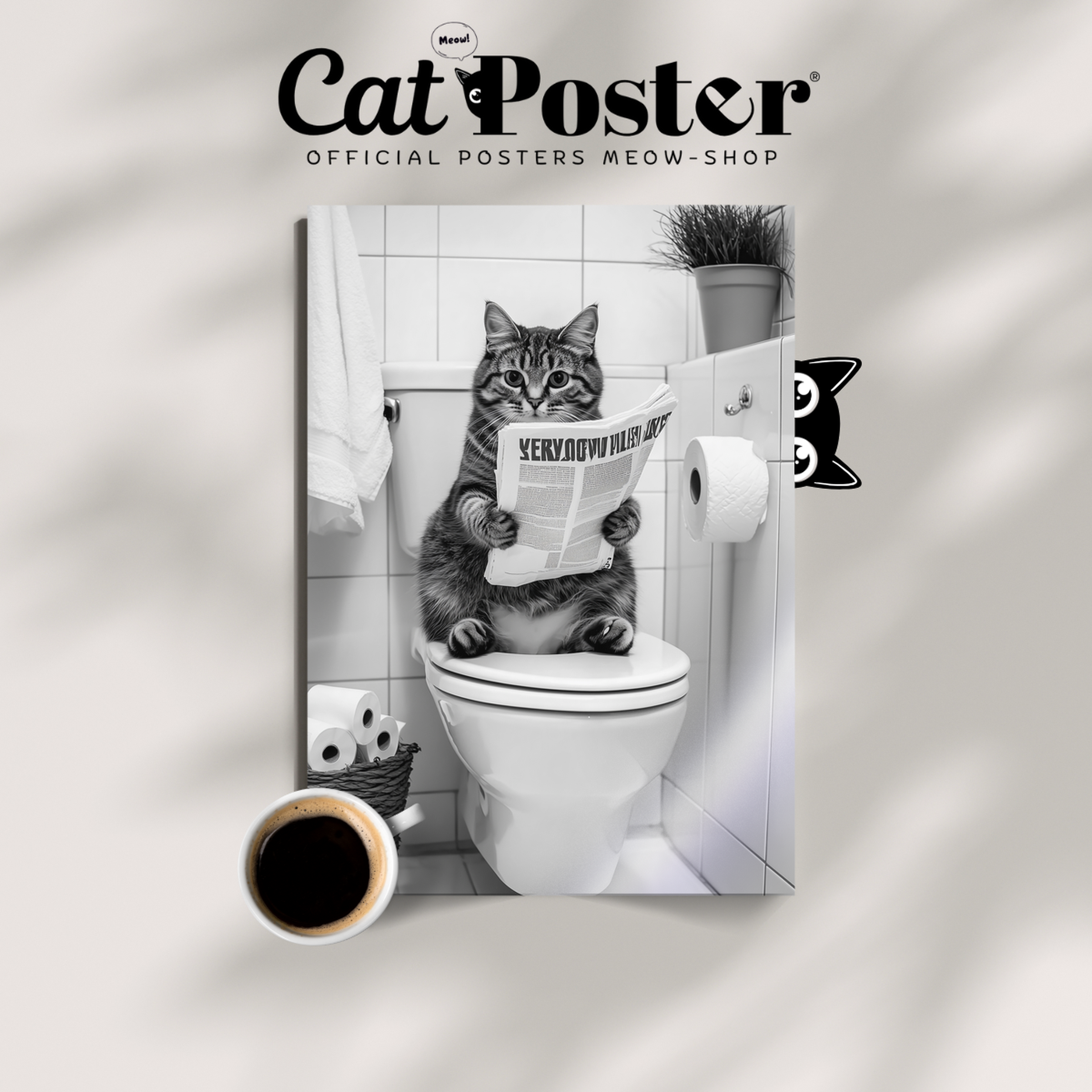 Cozy Cat Toilet Reading 3
