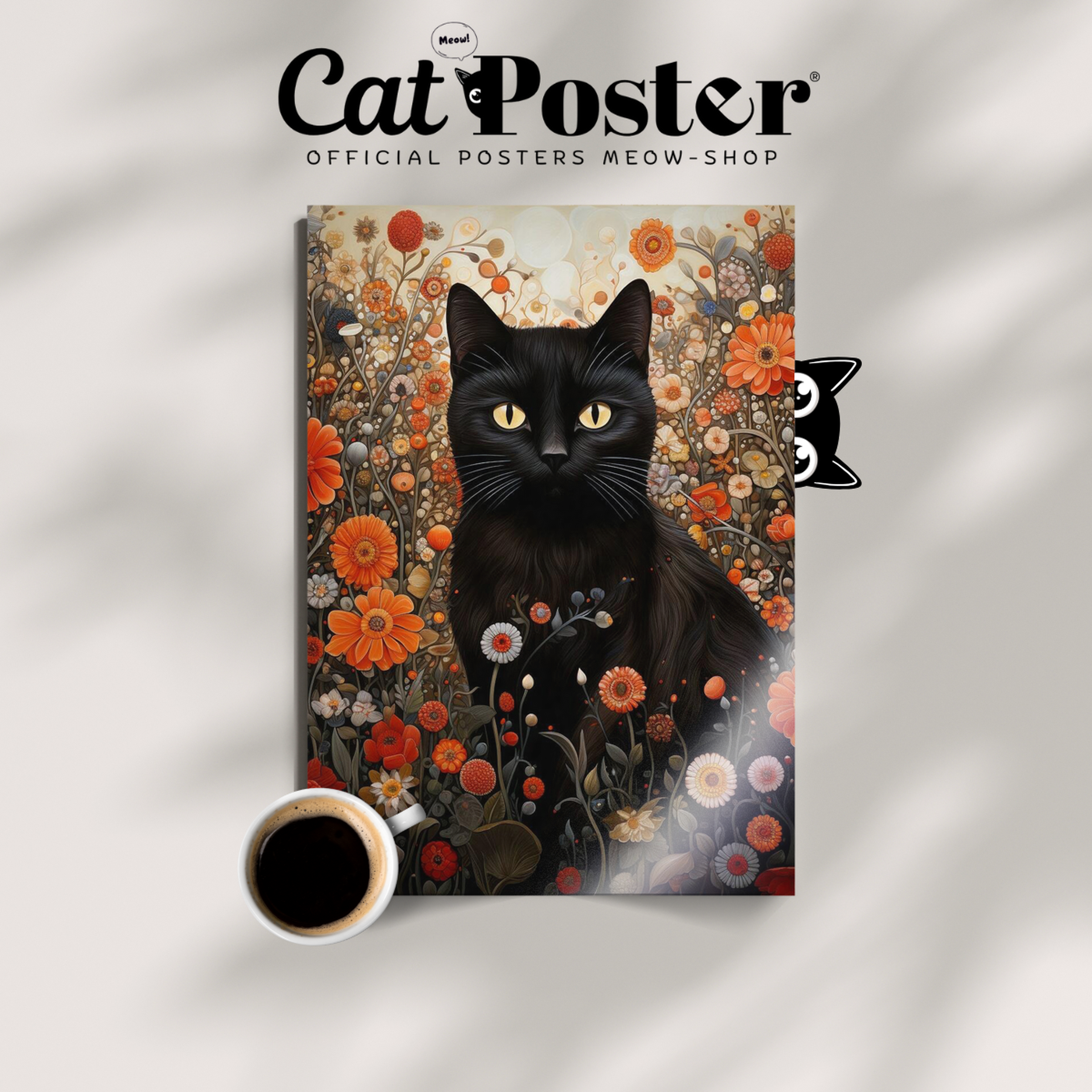 Enchanted Cat In Orange Garden