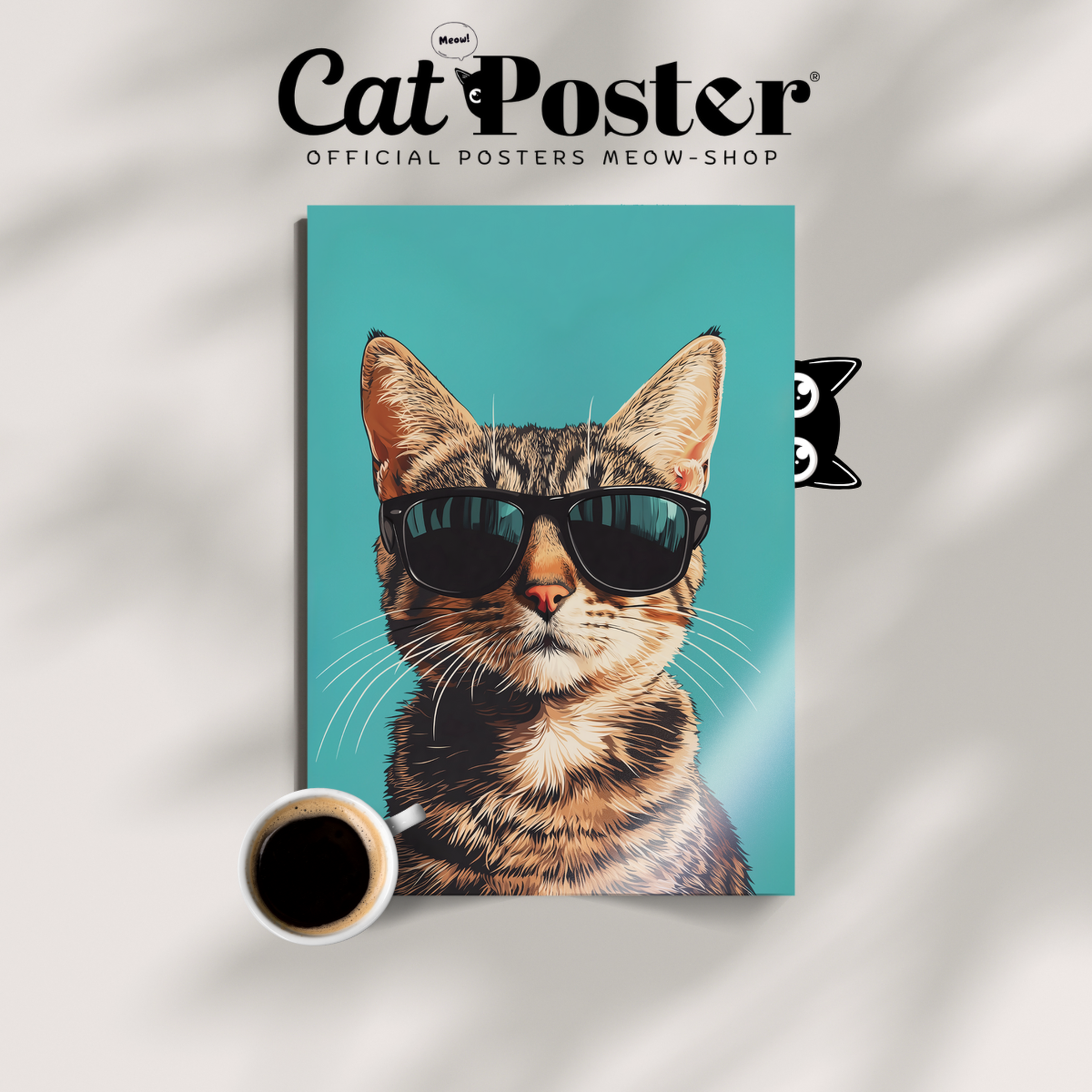 Groovy Cat Black Glass