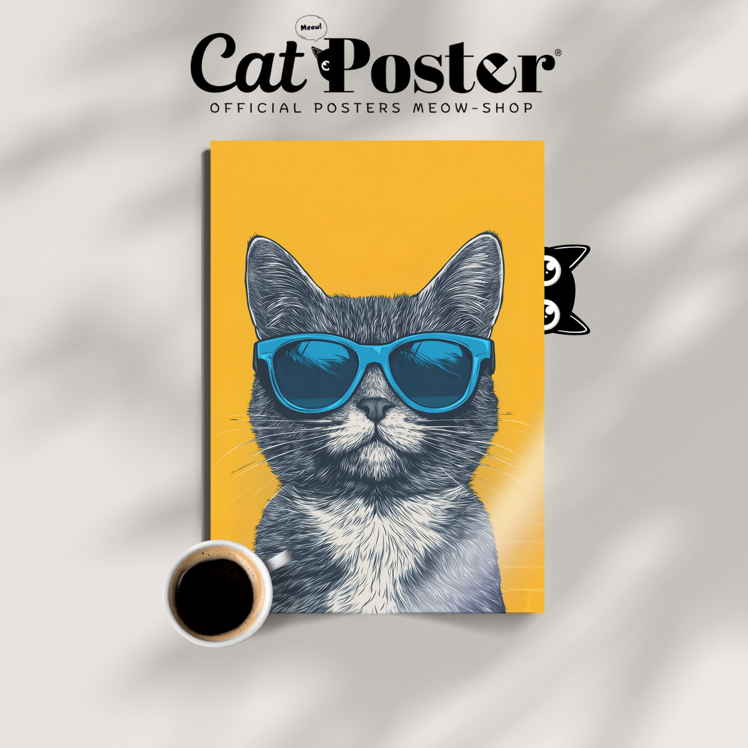 Groovy Cat Blue Glass