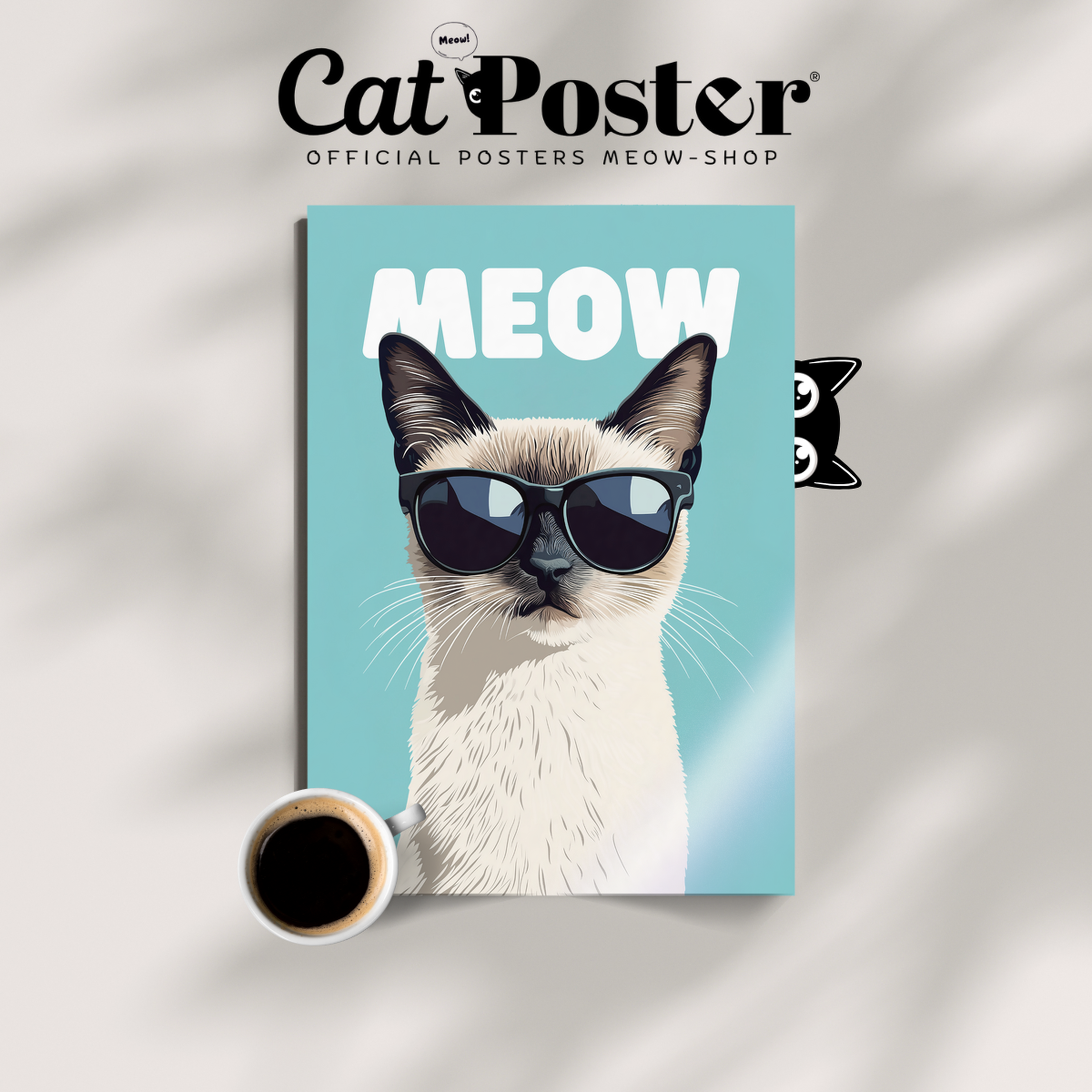 Groovy Cat Cyan Meow