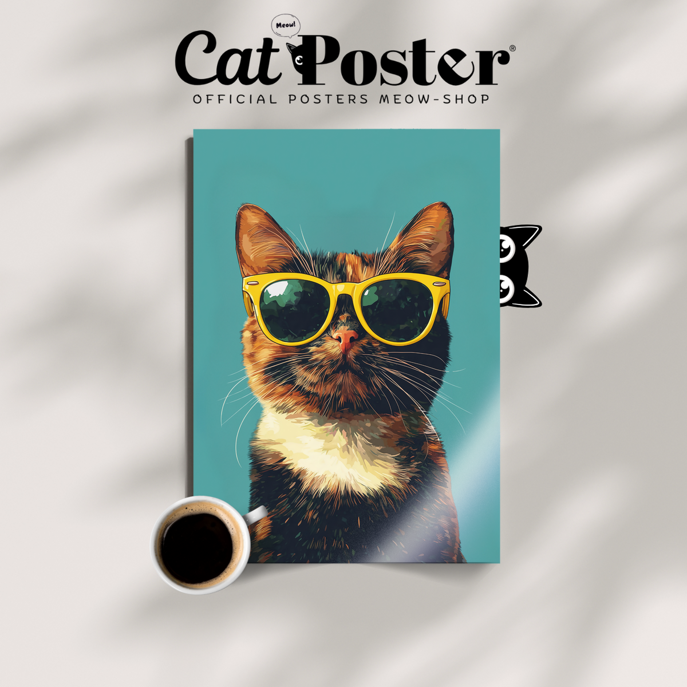 Groovy Cat Yellow Glass