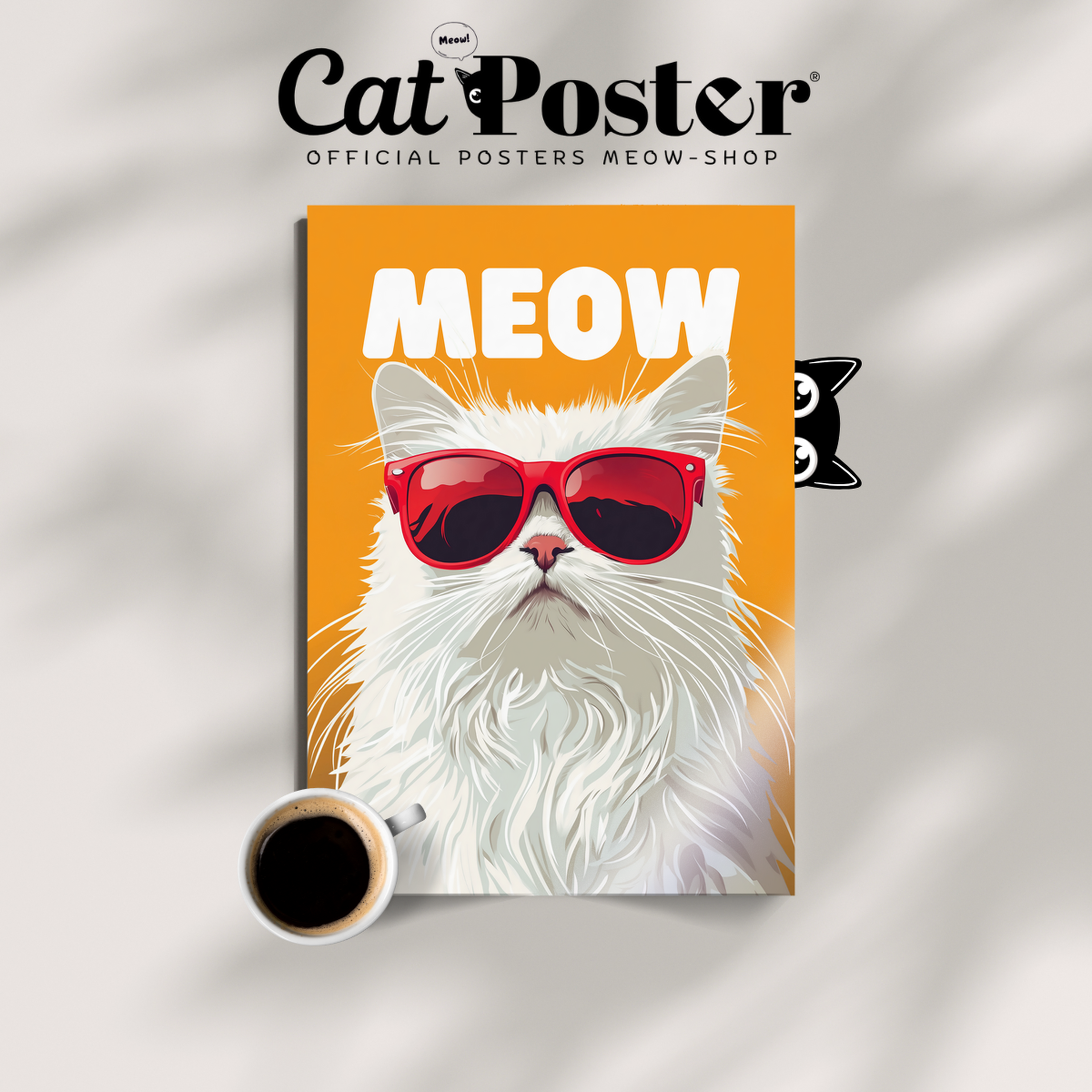 Groovy Fluffy Cat Orange Meow