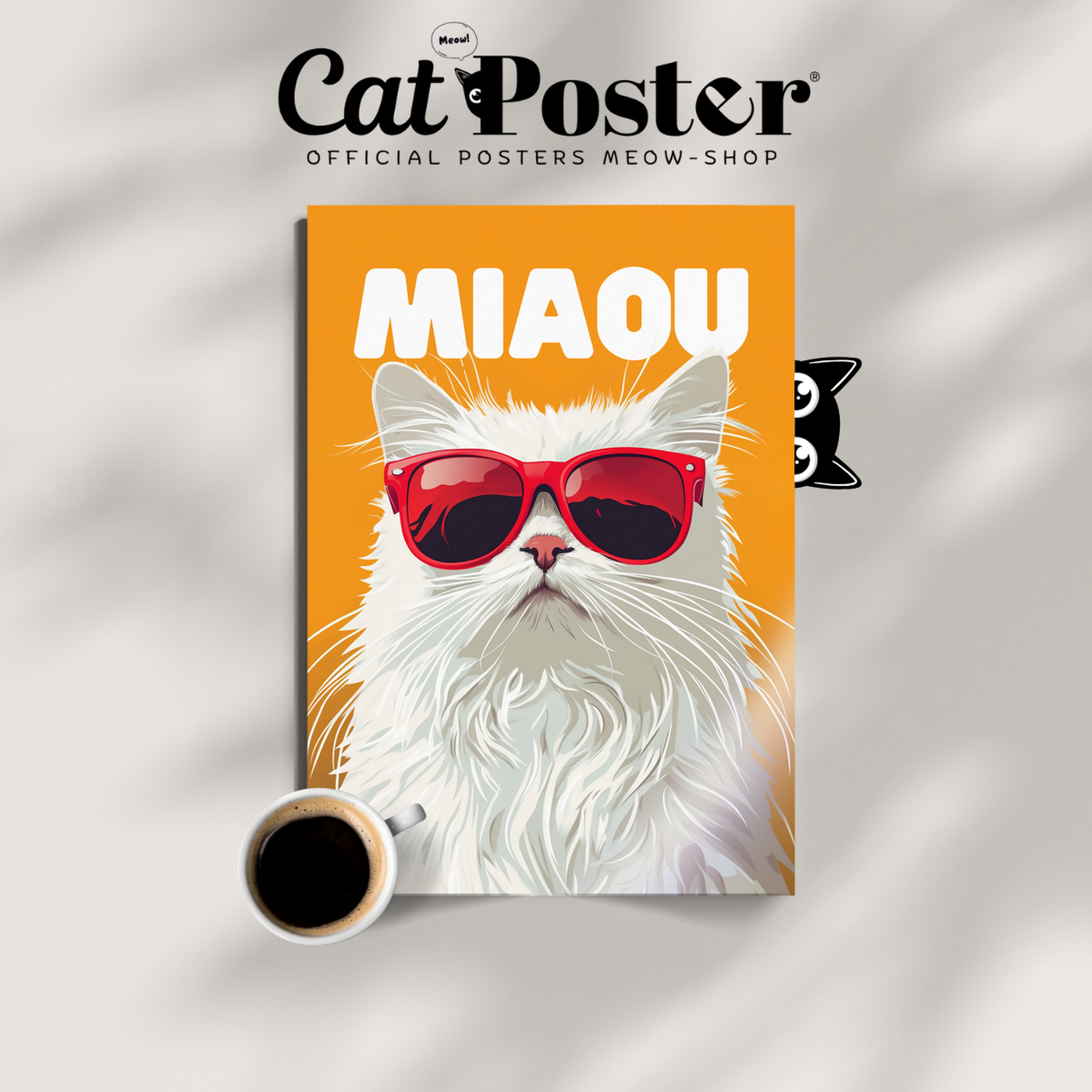 Groovy Fluffy Cat Orange Miaou