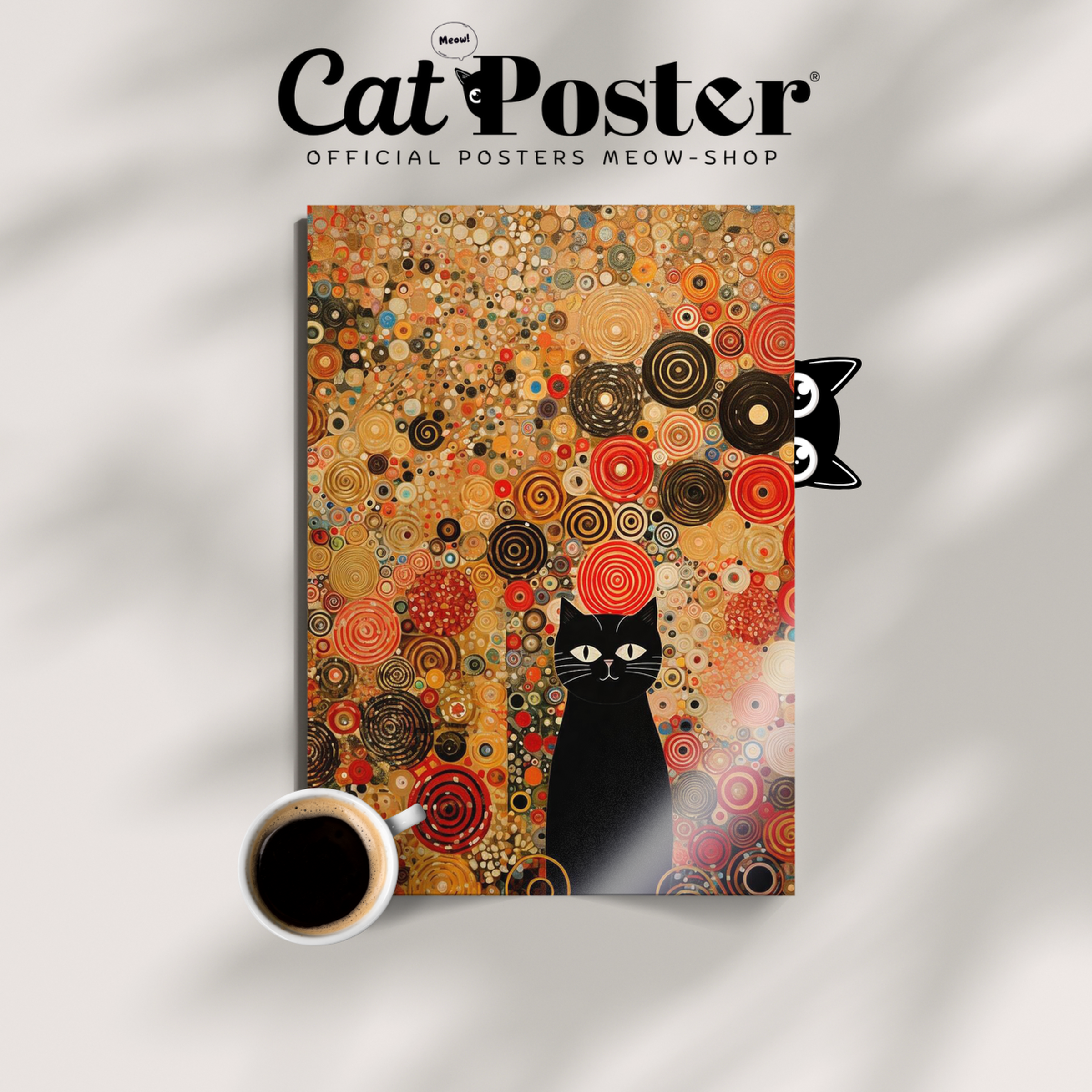 Mystic Cat In Spiral Garden