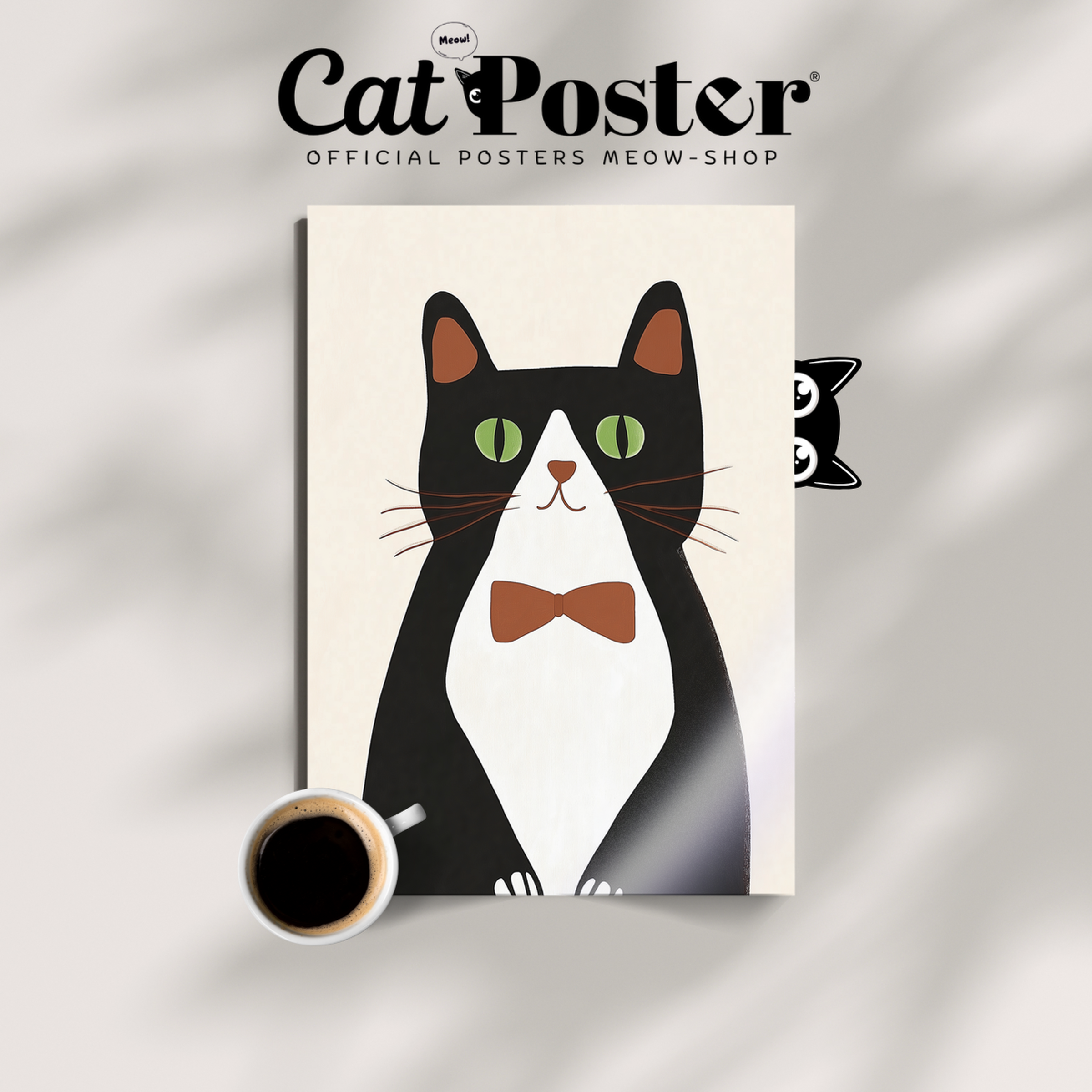 Pop Cat Brown Bowtie