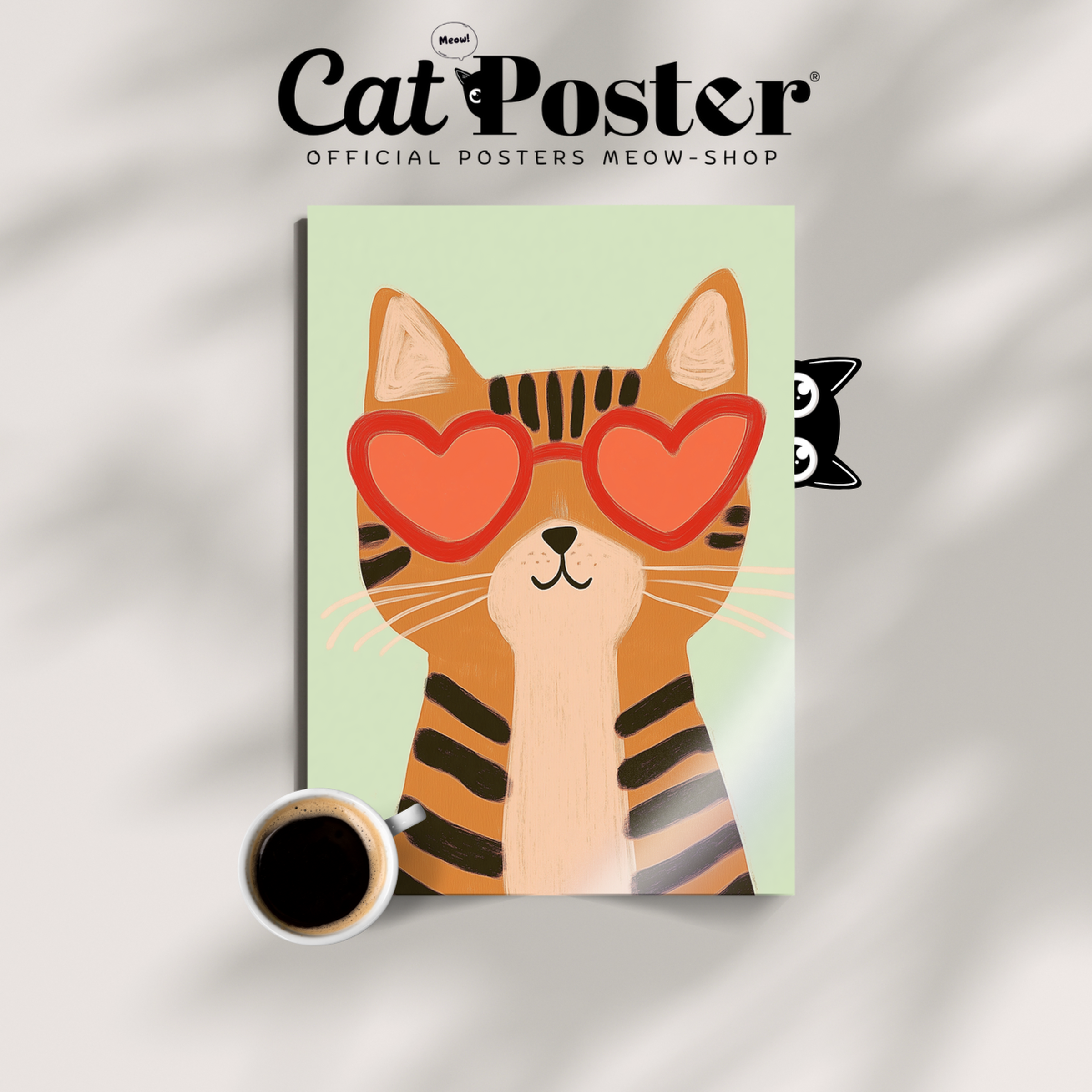 Pop Cat Heart Glasses