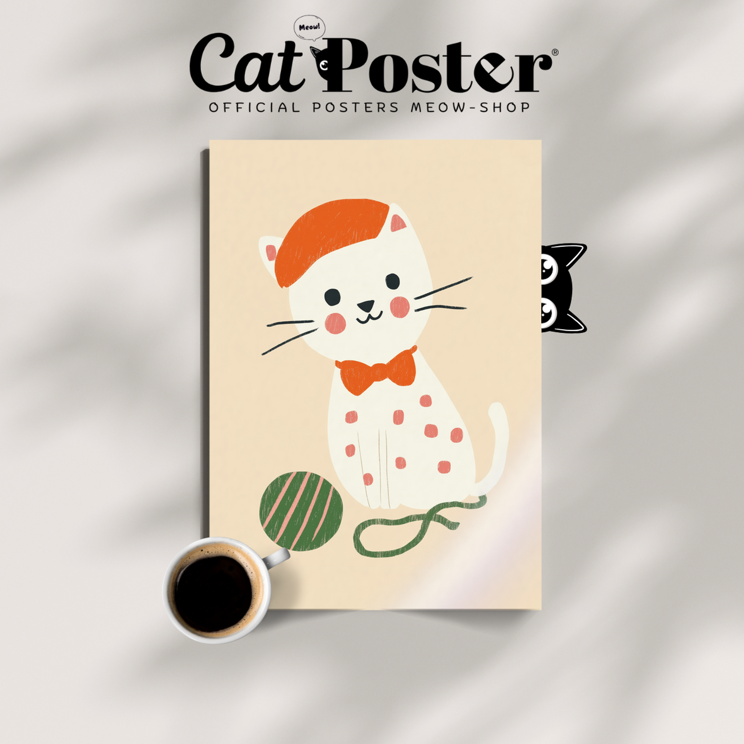 Pop Cat Orange Bow