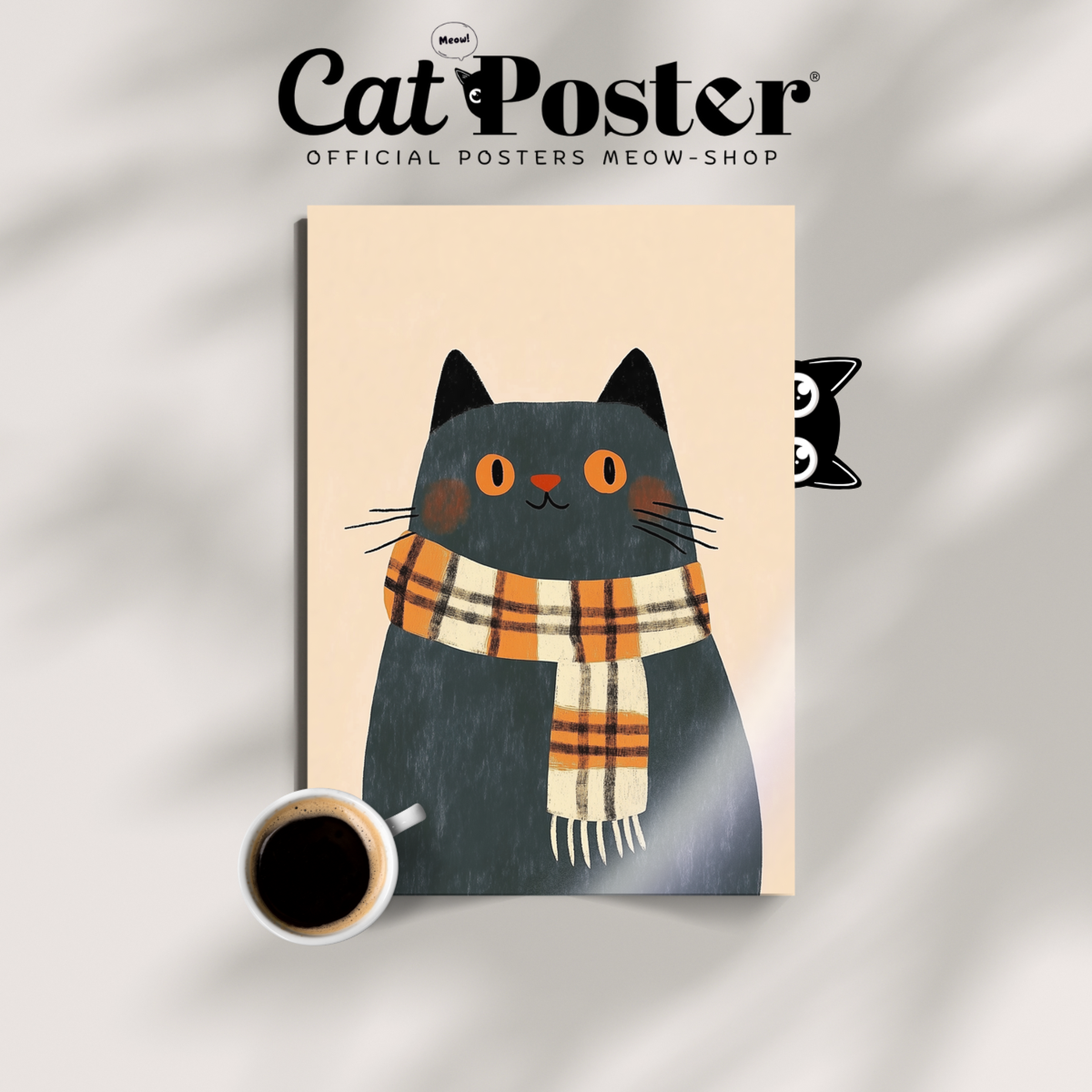 Pop Cat Orange Scarf