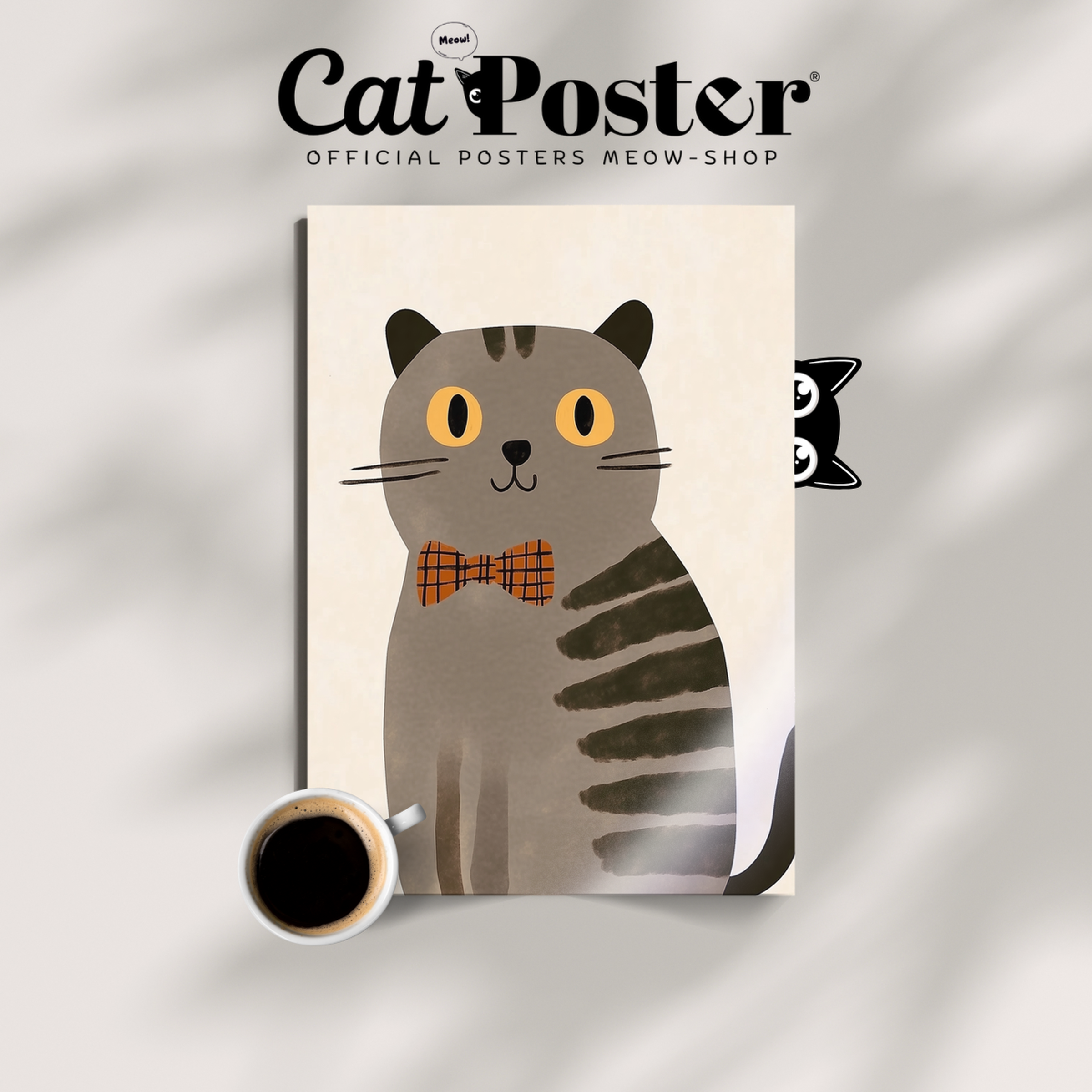 Pop Cat Striped Bowtie