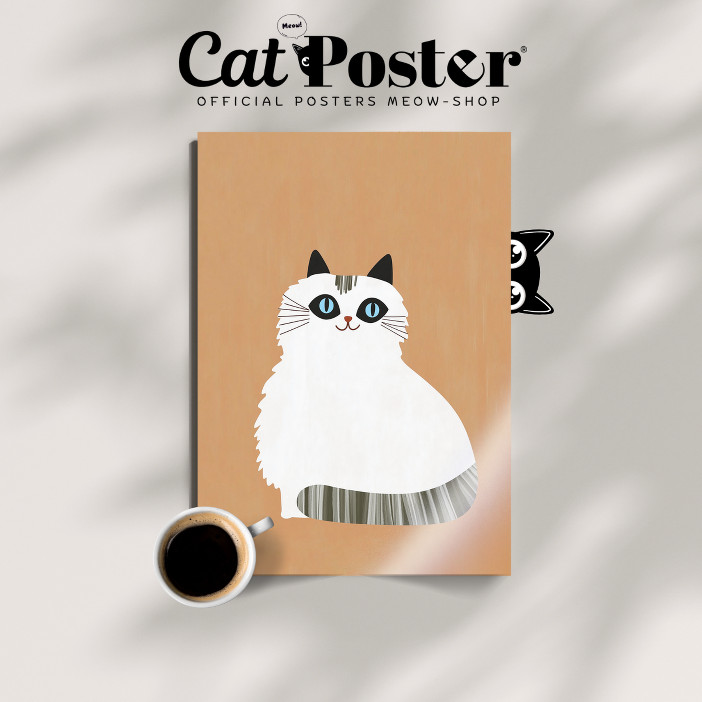 Pop Cat White Bow