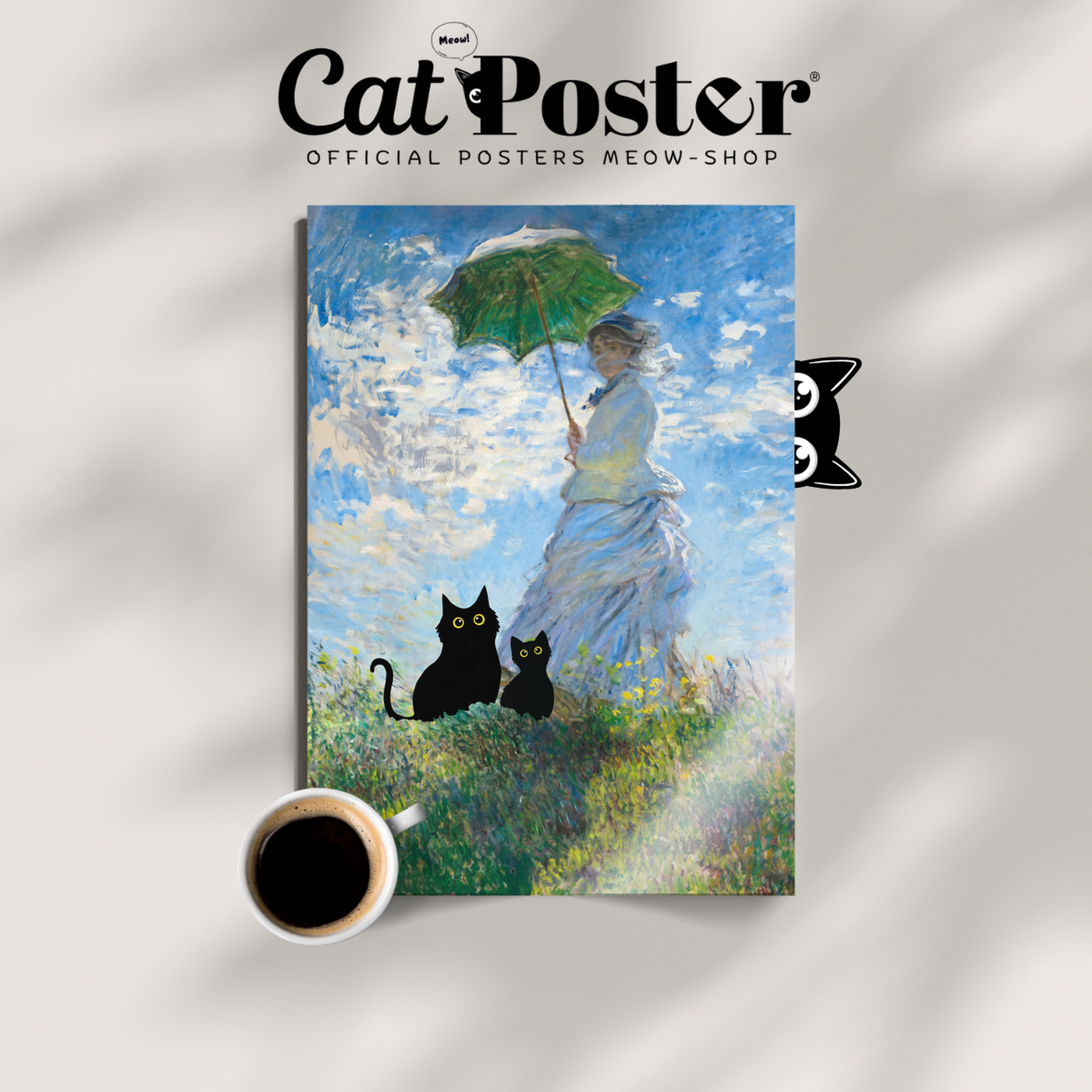 Two Cats In Monet Parasol X Monnet