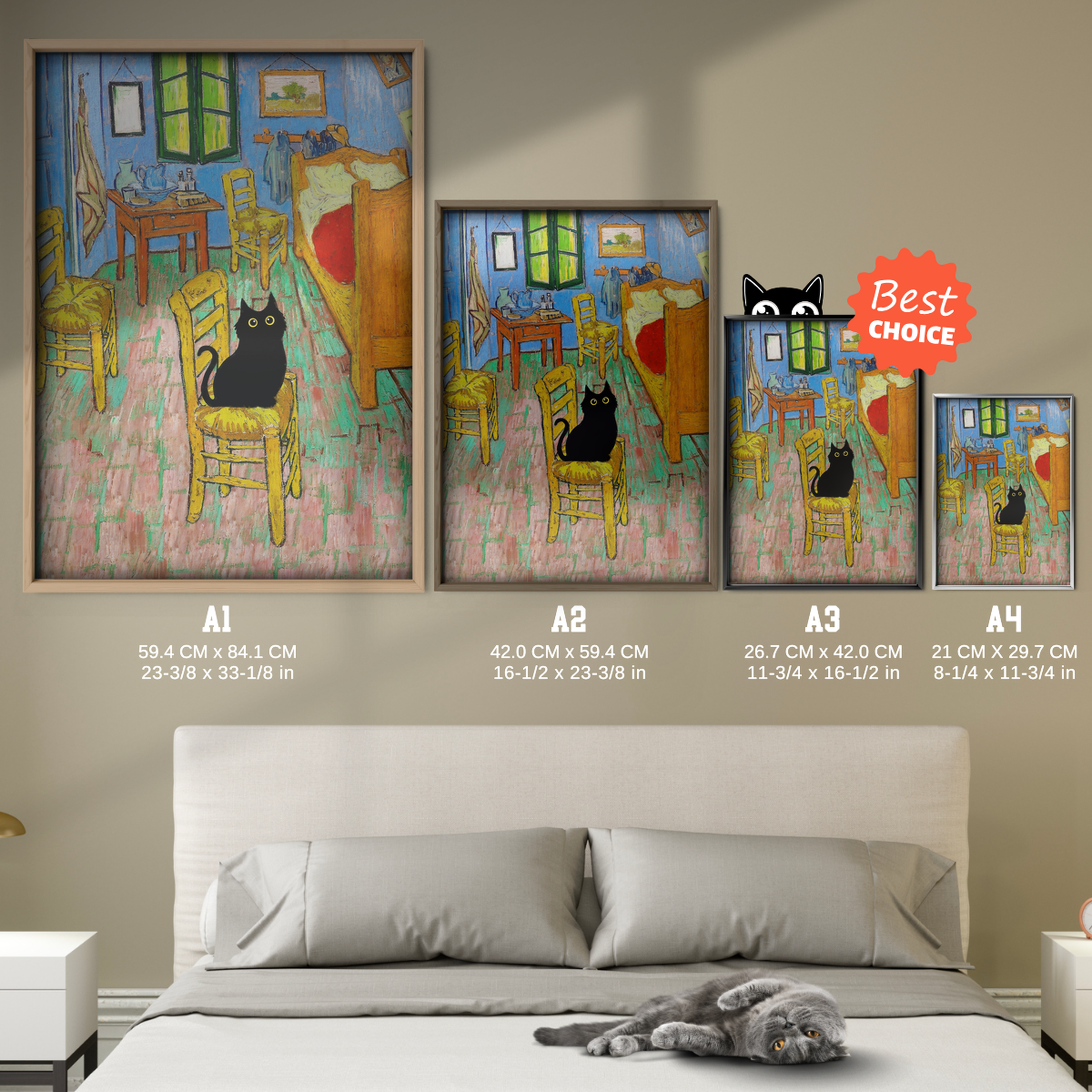 Black Cat In Van Gogh Bedroom