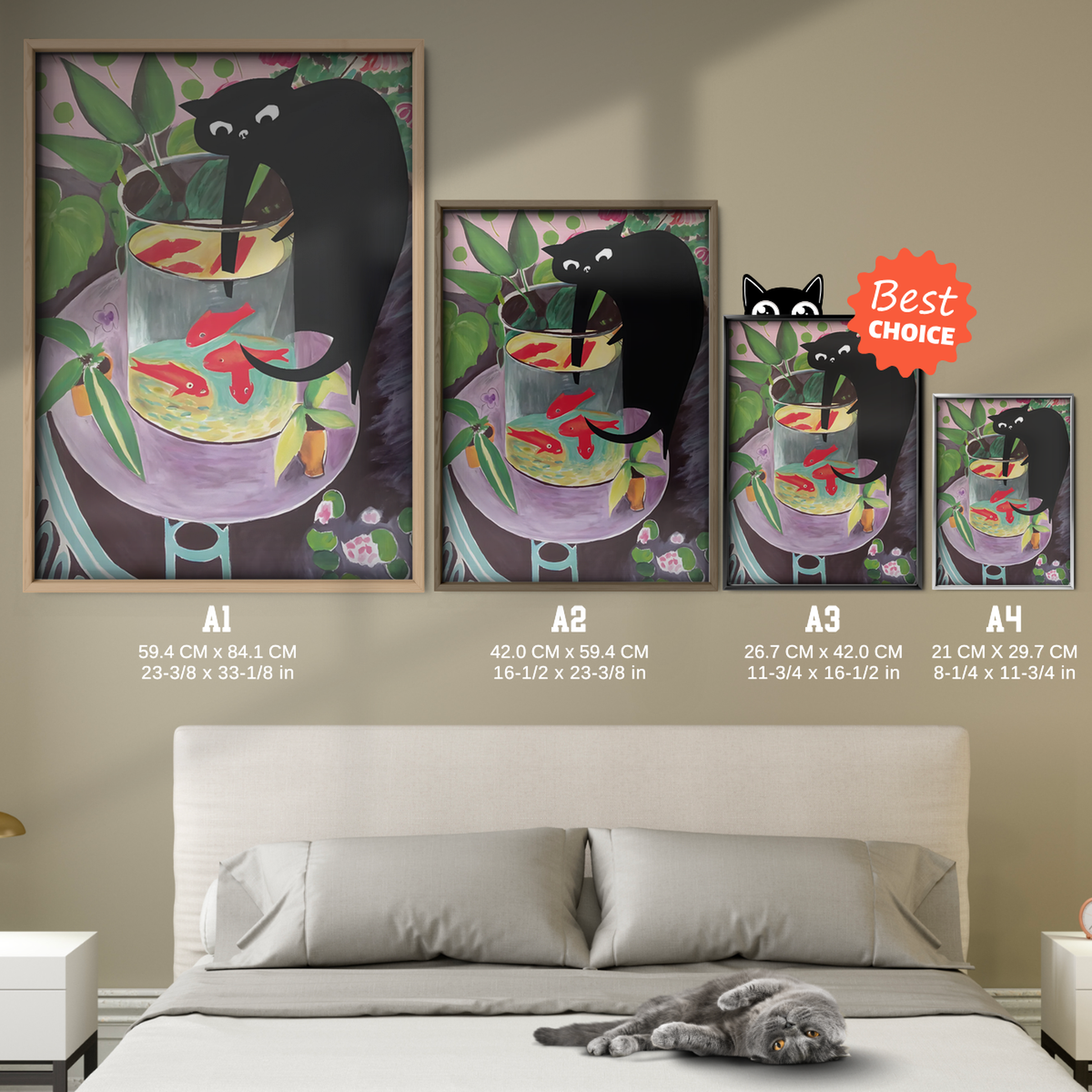 Black Cat X Henri Matisse Goldfish