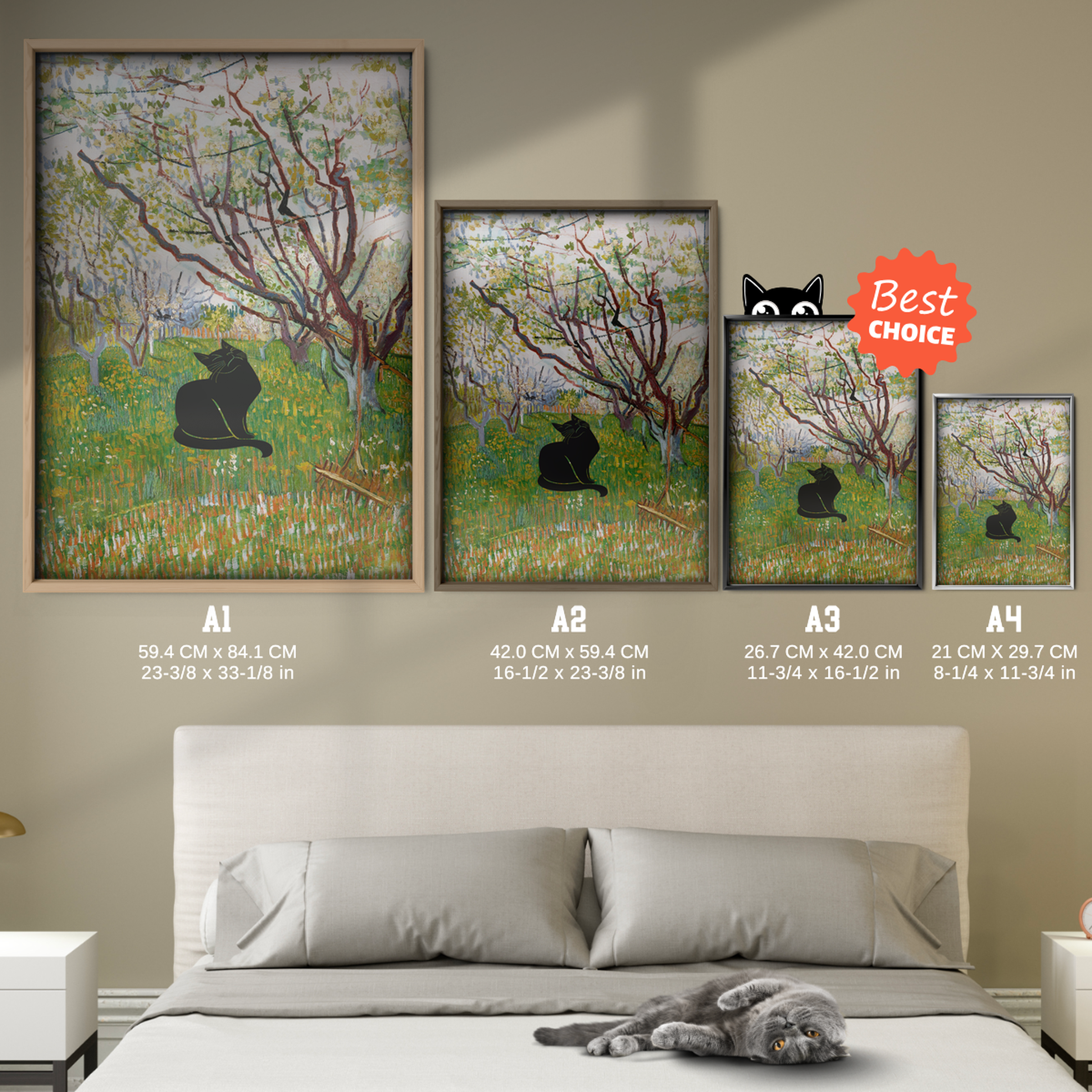Black Cat X Van Gogh Orchard In Blossom