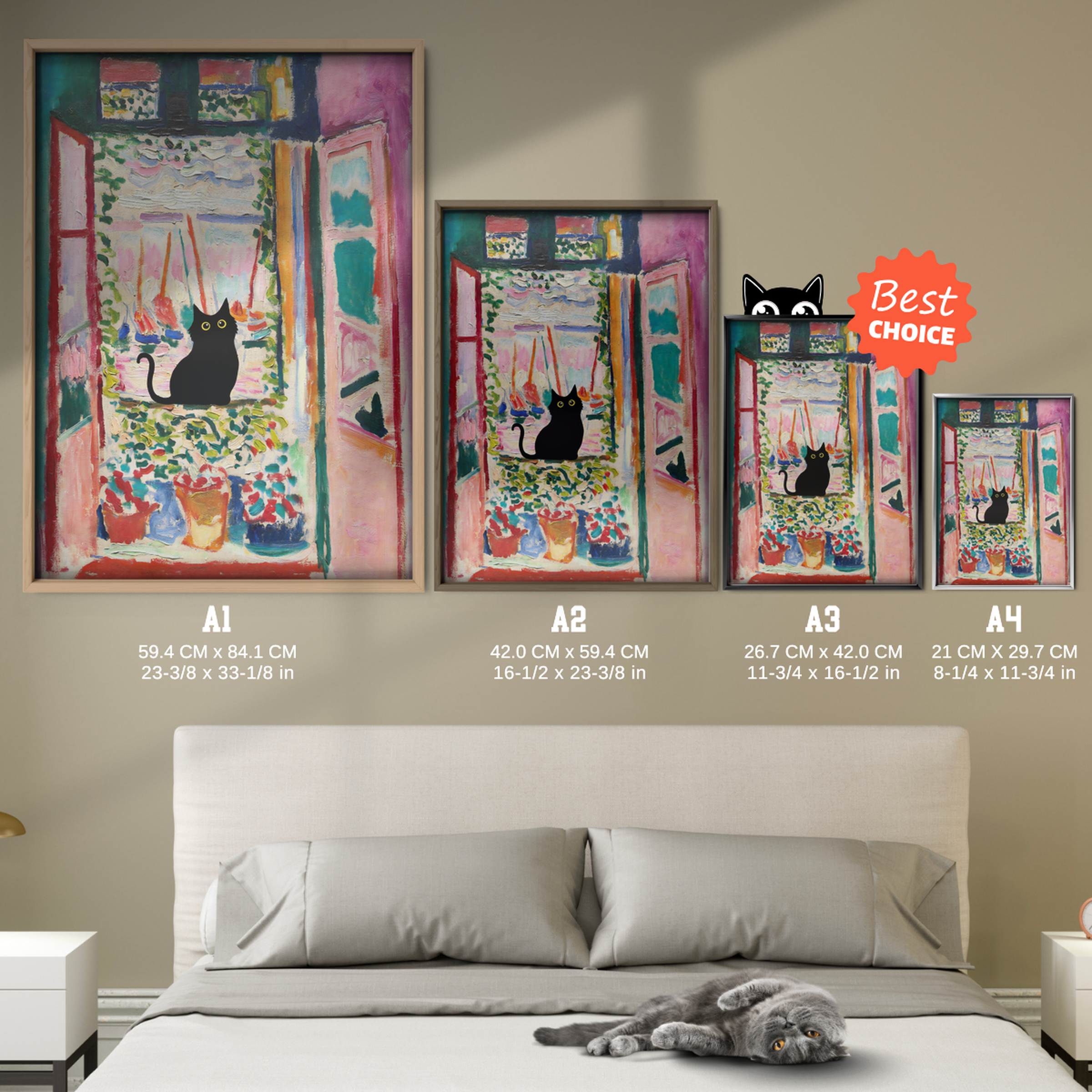 Cat By Matisse Open Window