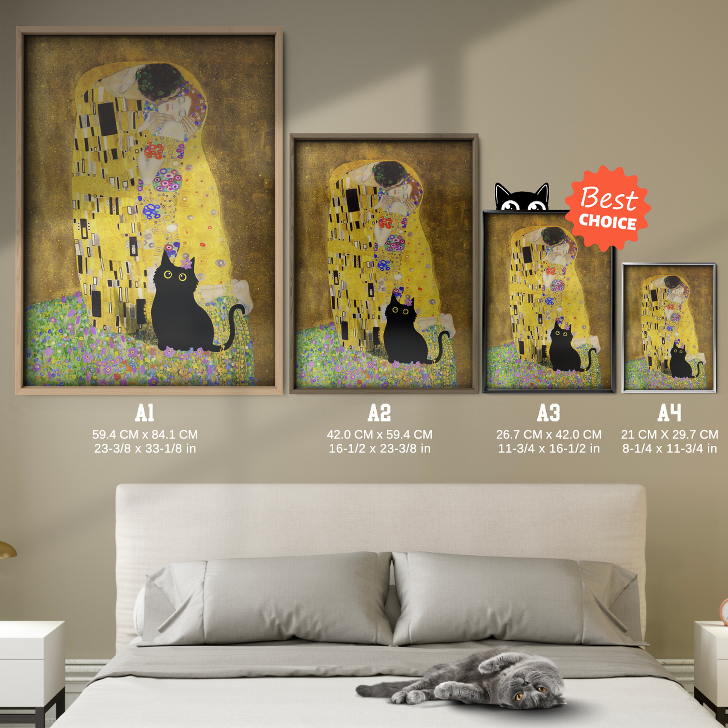 Cat In Klimt The Kiss