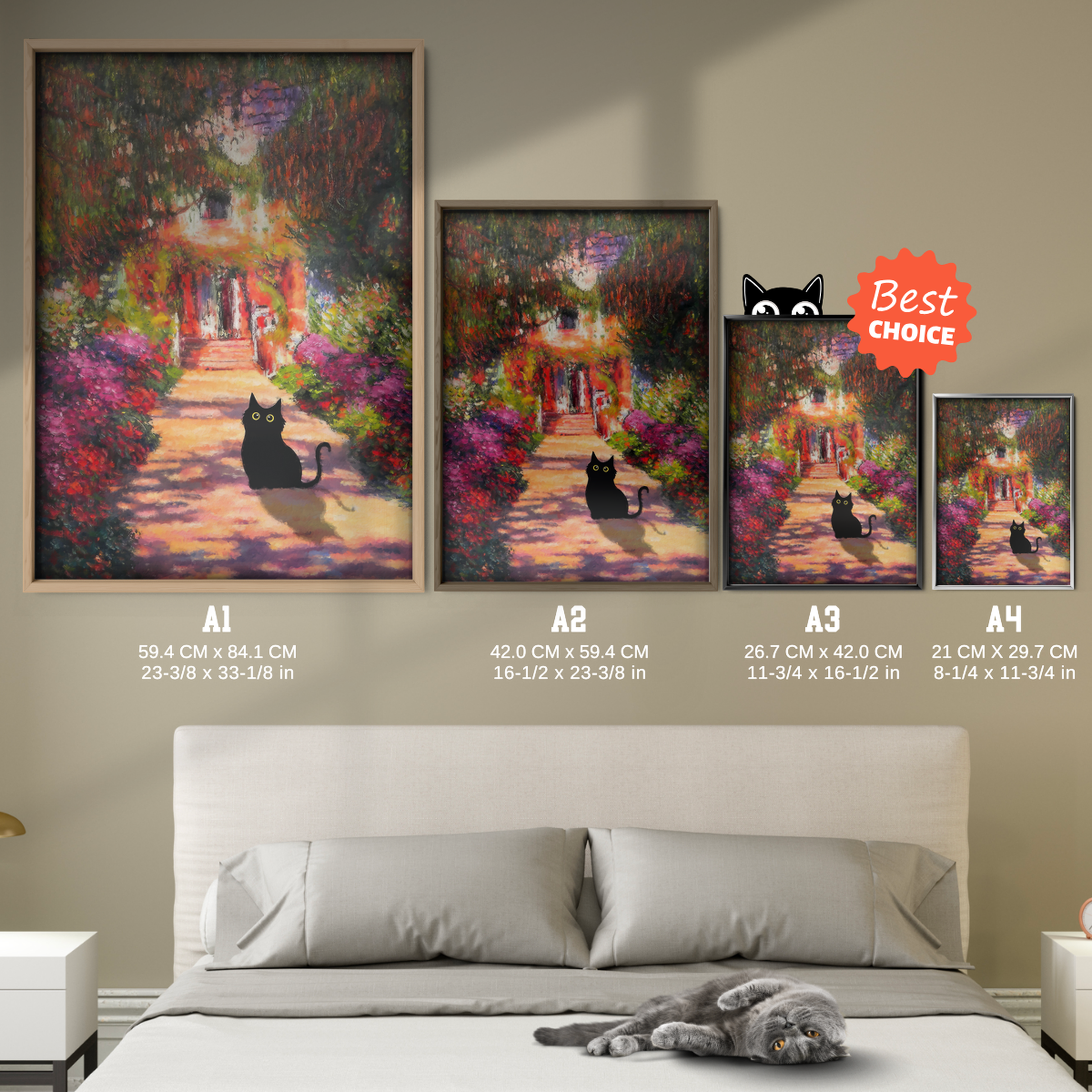 Cat In Monet Garden Path