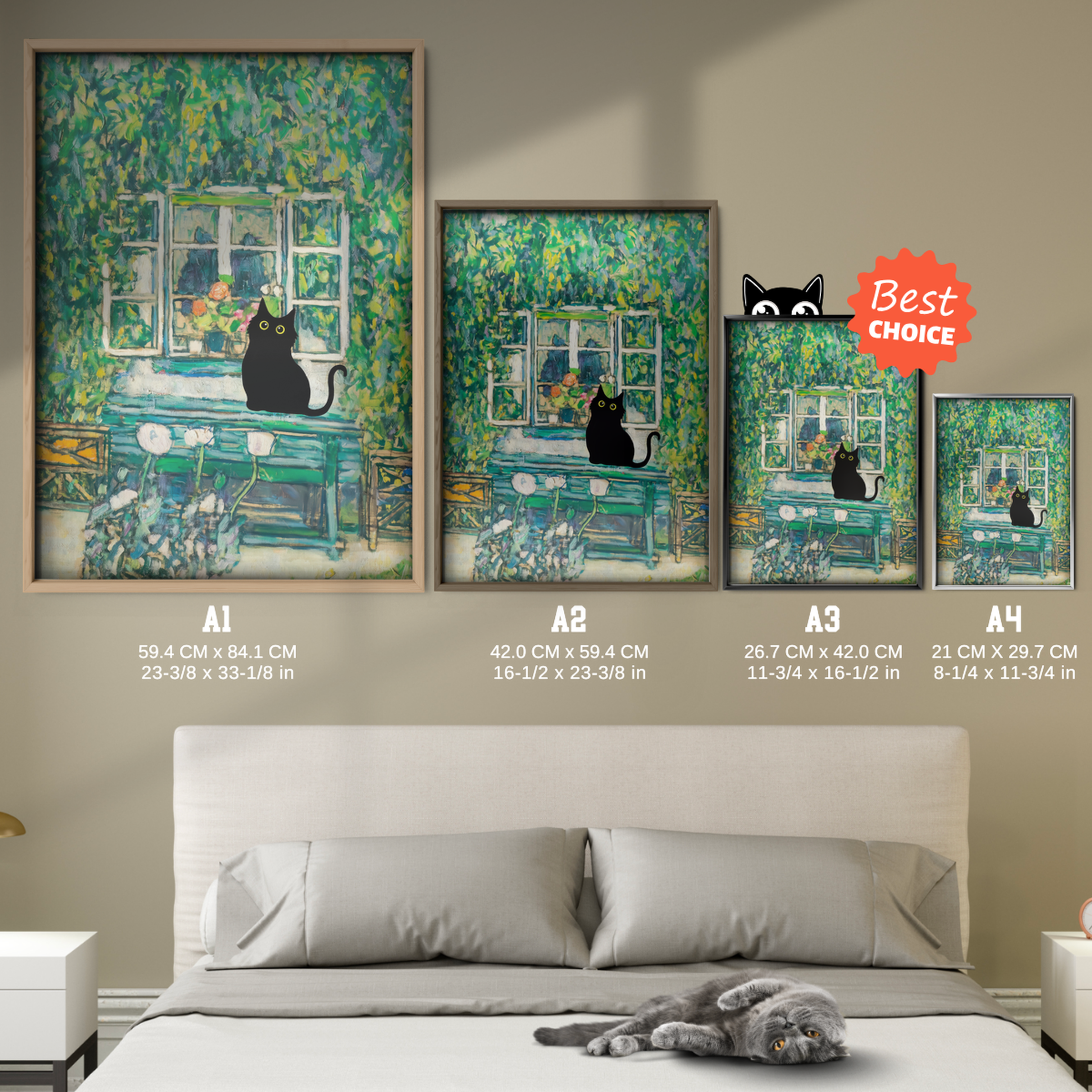 Cat In Monet Garden Window