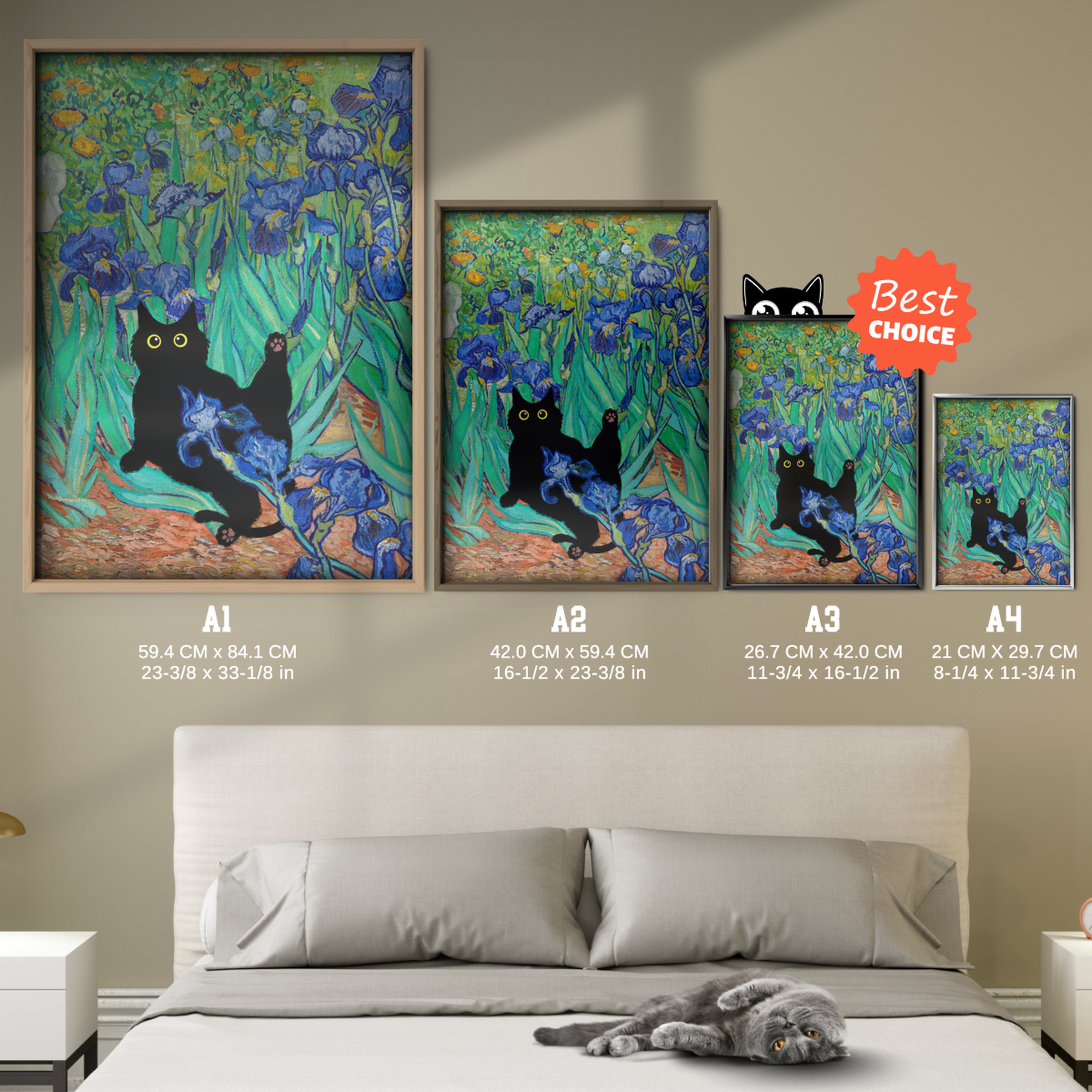 Cat In Van Gogh Irises