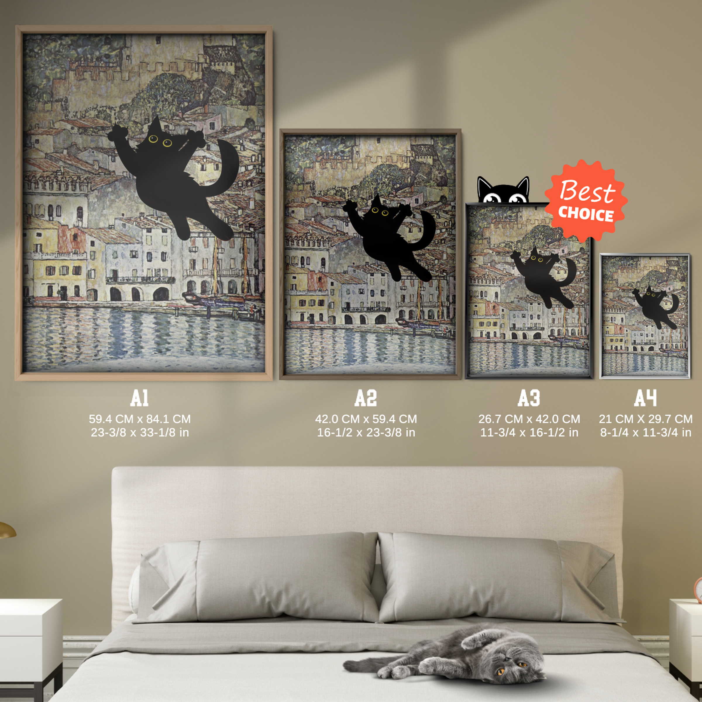 Cat Jump X Klimt Castle By The Lake