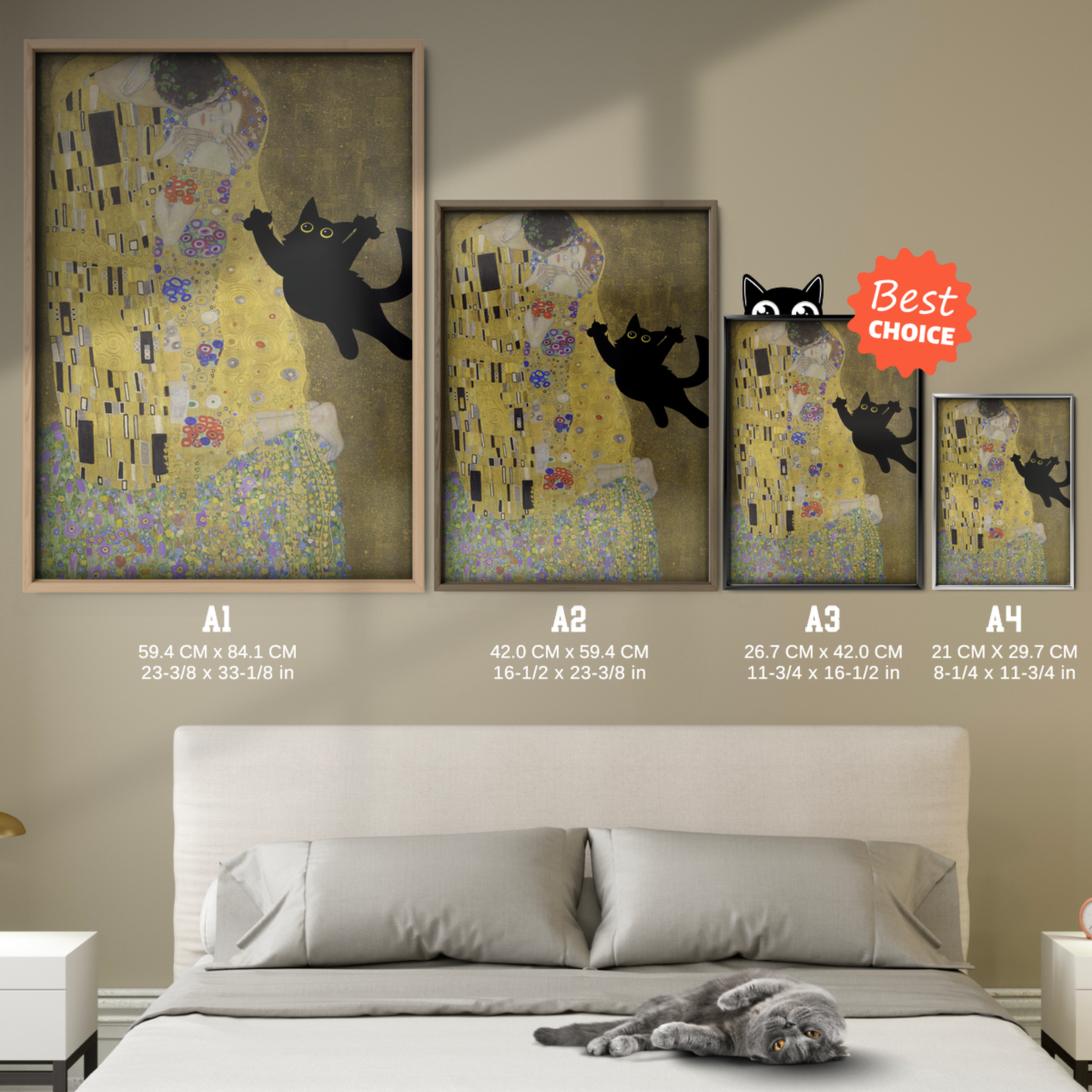 Cat Jump X Klimt The Kiss